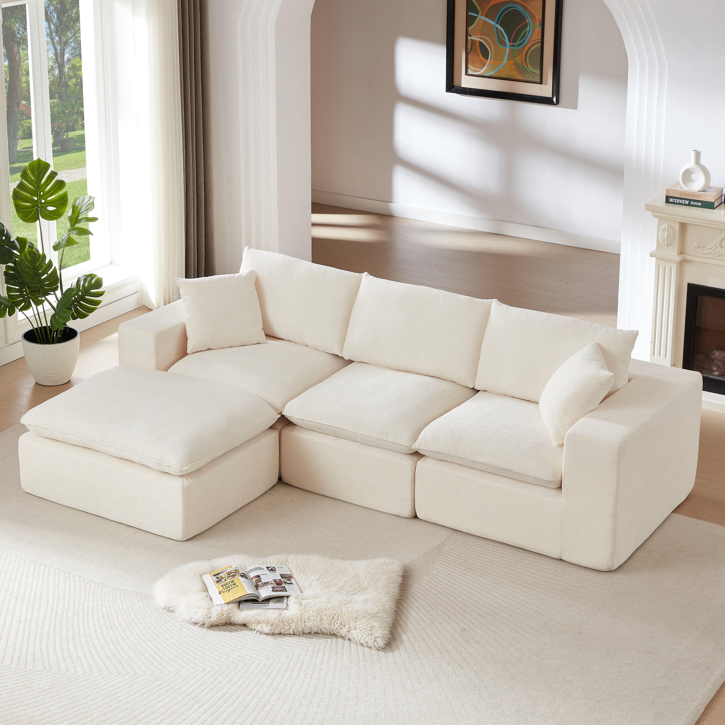 Modern Chenille Cloud Sofa Sectional