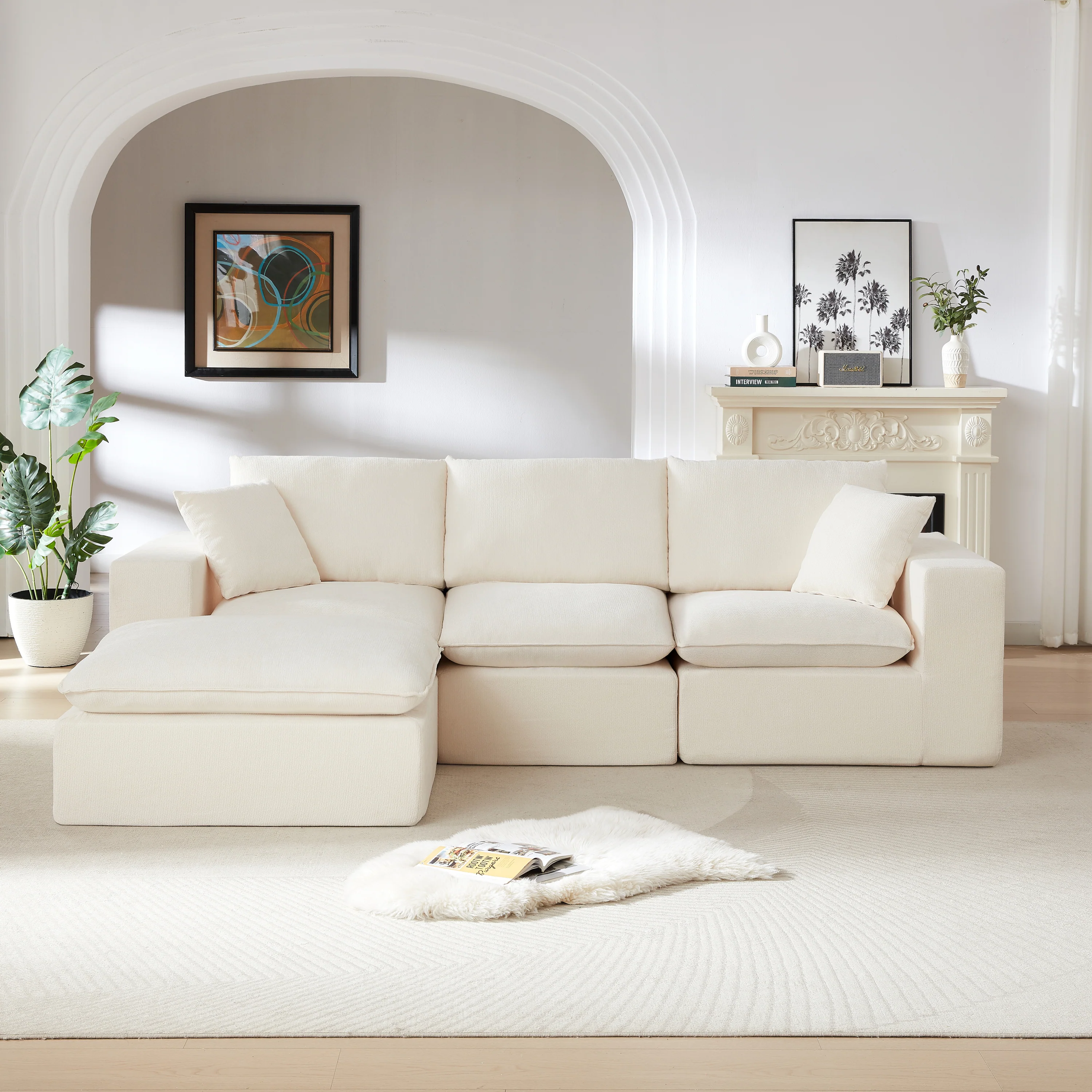 Modern Chenille Cloud Sofa Sectional - Image 2