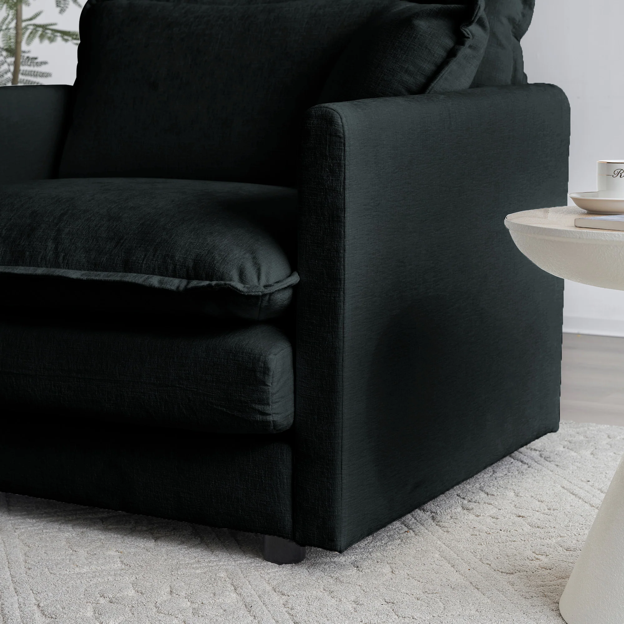 Walker Edison | Modern Cloud Accent Chair with Ottoman - Image 12
