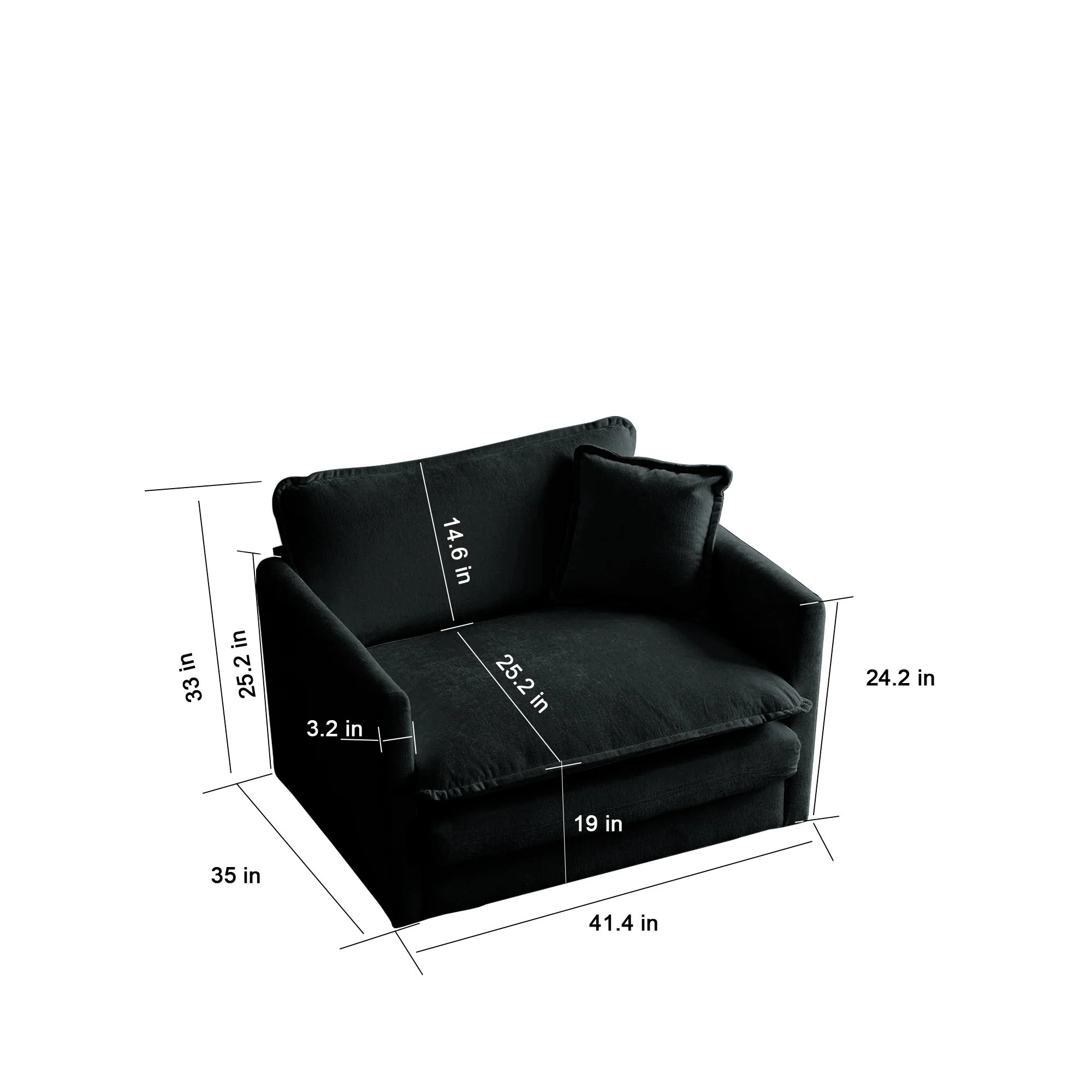 Walker Edison | Modern Cloud Accent Chair with Ottoman - Image 4