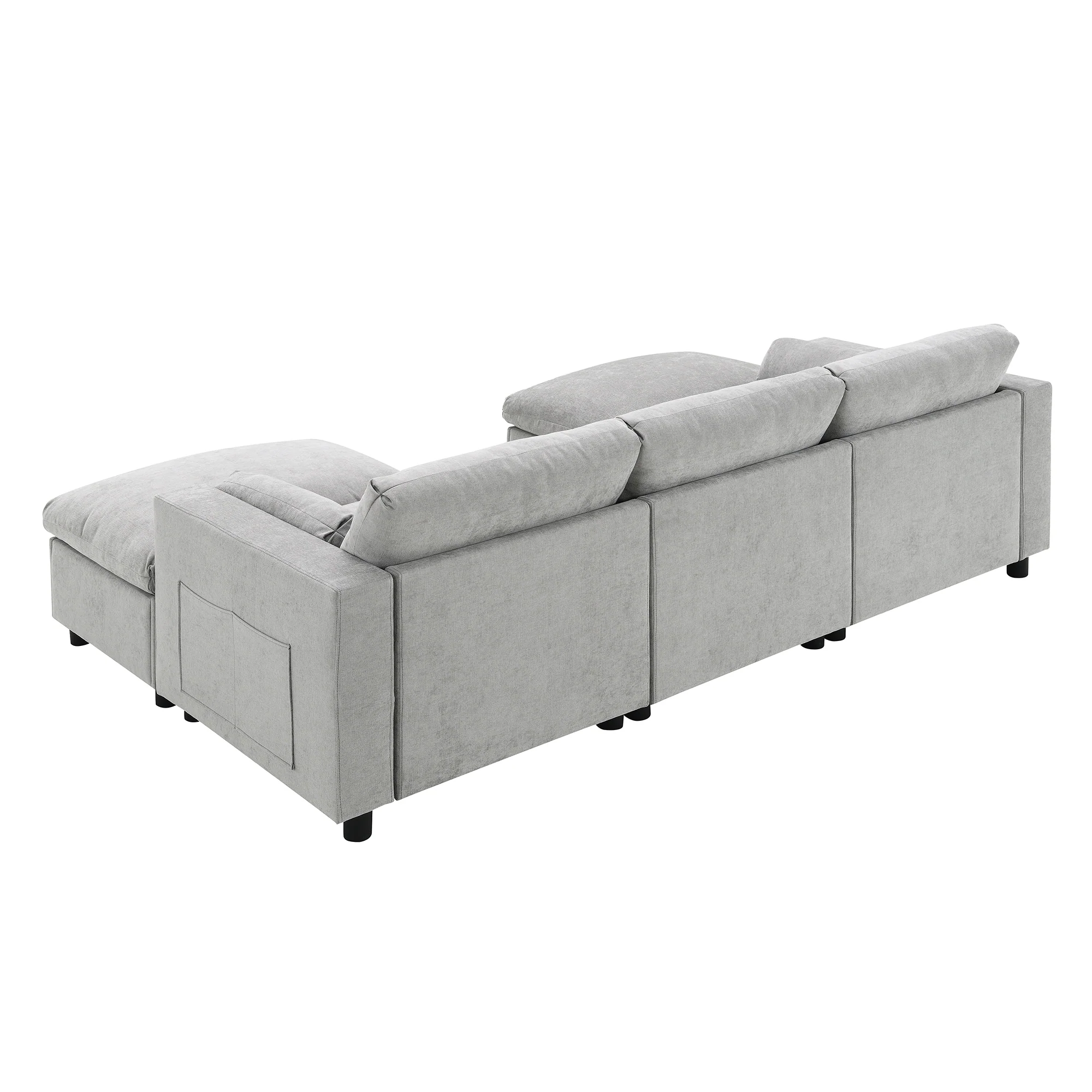 Walker Edison | Modern Cloud Chenille Modular Sectional Sofa with Storage - Image 14