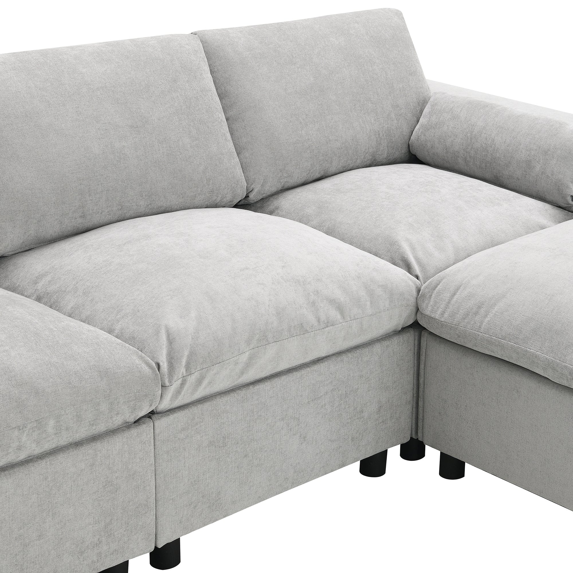 Walker Edison | Modern Cloud Chenille Modular Sectional Sofa with Storage - Image 19