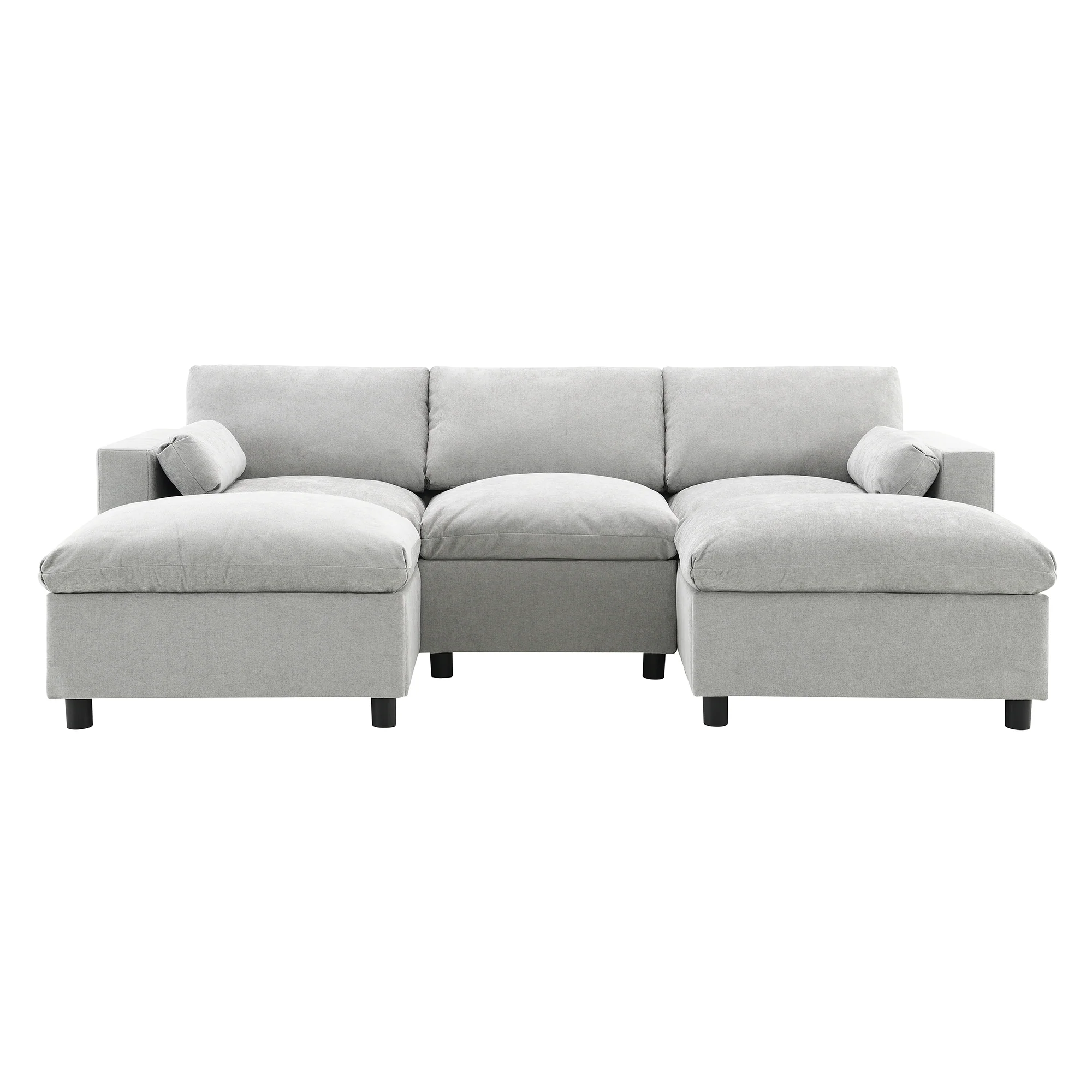Walker Edison | Modern Cloud Chenille Modular Sectional Sofa with Storage - Image 8