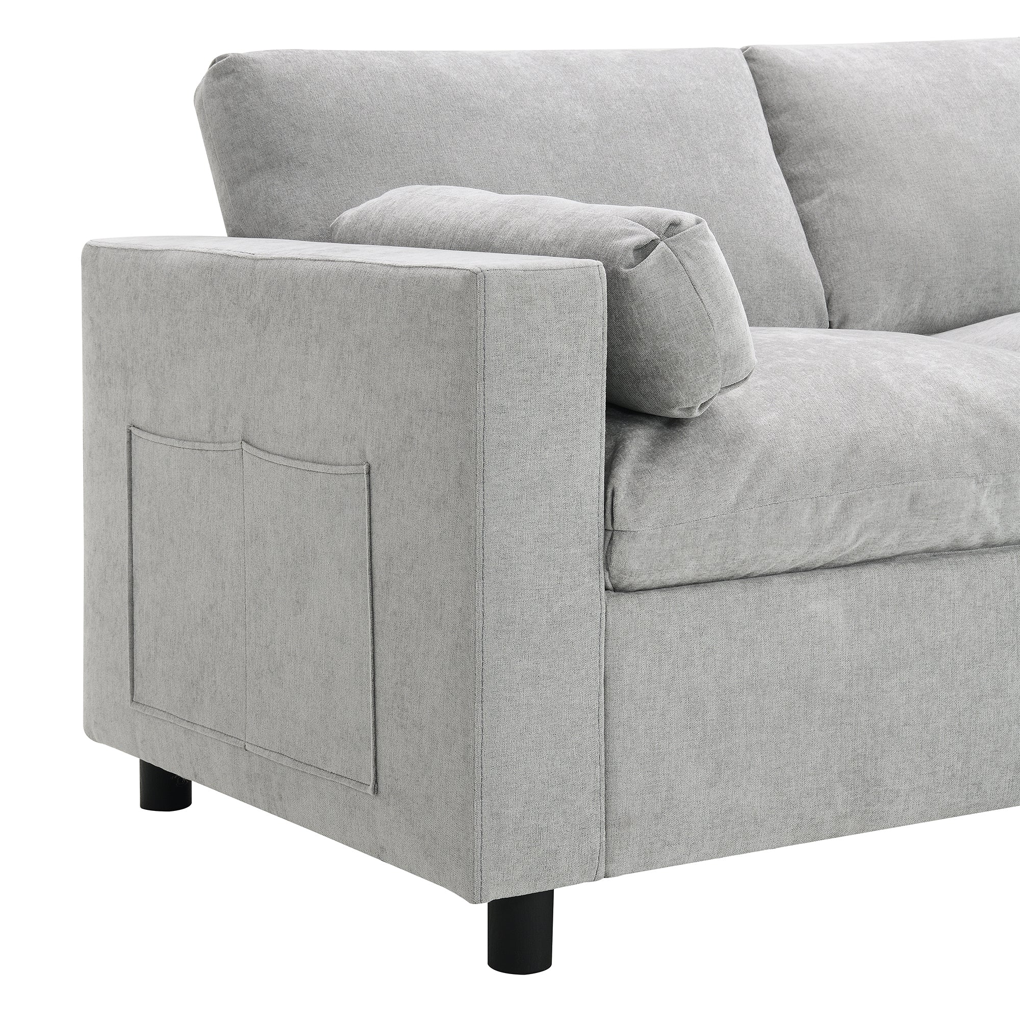 Modern Cloud Modular Sectional Sofa with Storage, Pillows and 2 Movable Ottomans - Image 17
