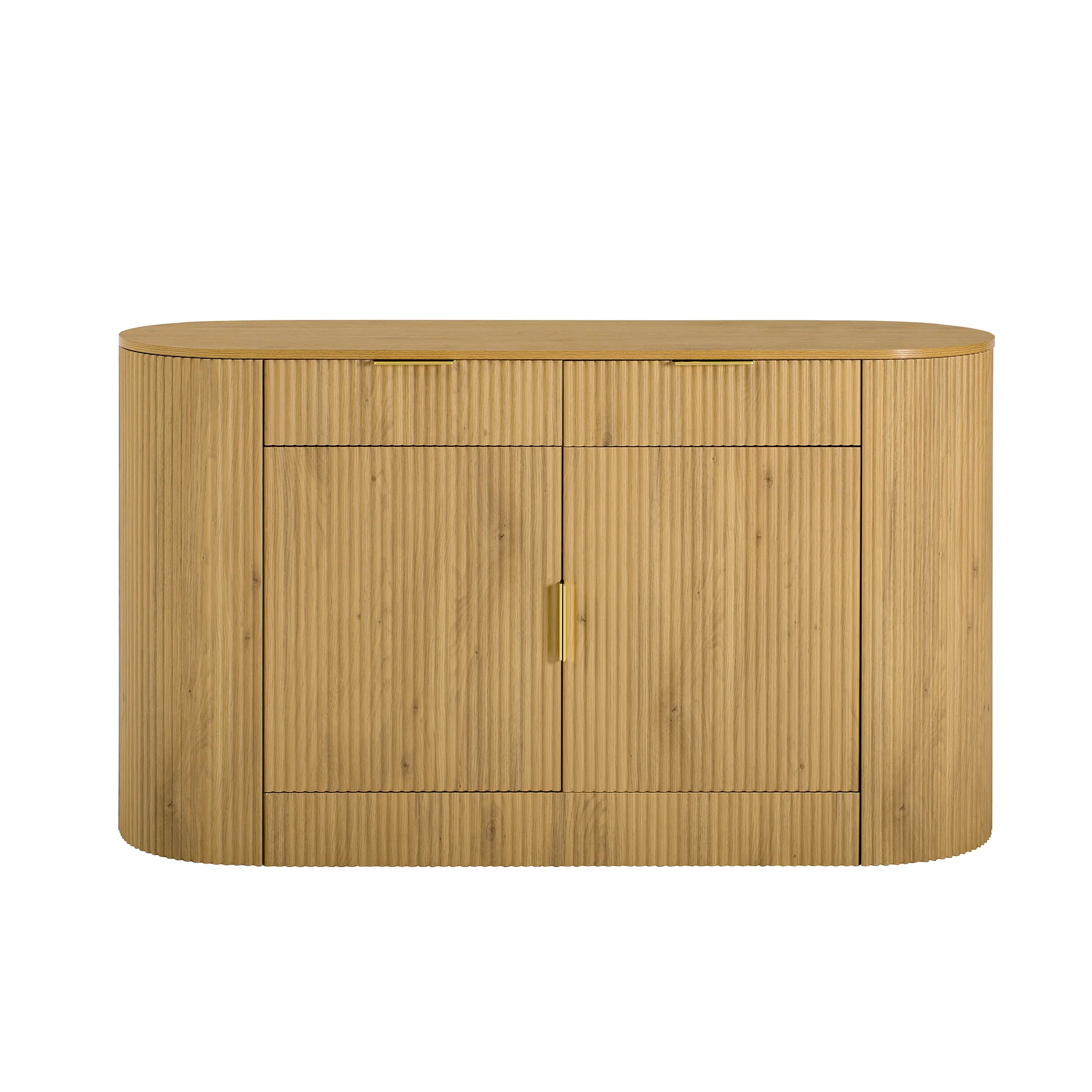 Modern Curve Design Fluted Storage Accent Cabinet / Sideboard - Image 10