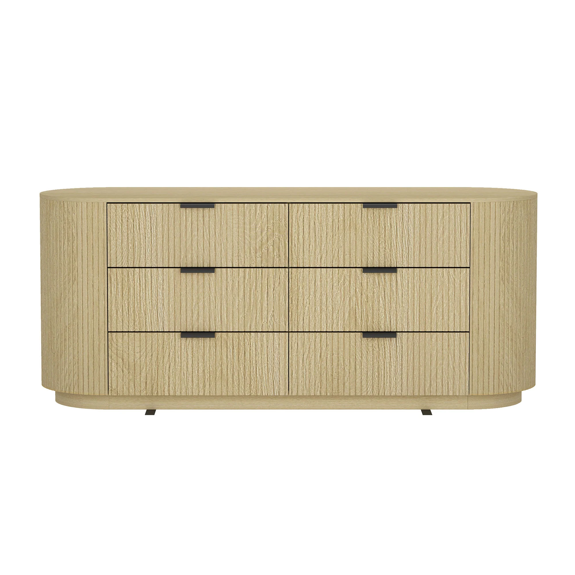 Modern Curve Fluted 71" 6 Drawer Dresser - Image 3
