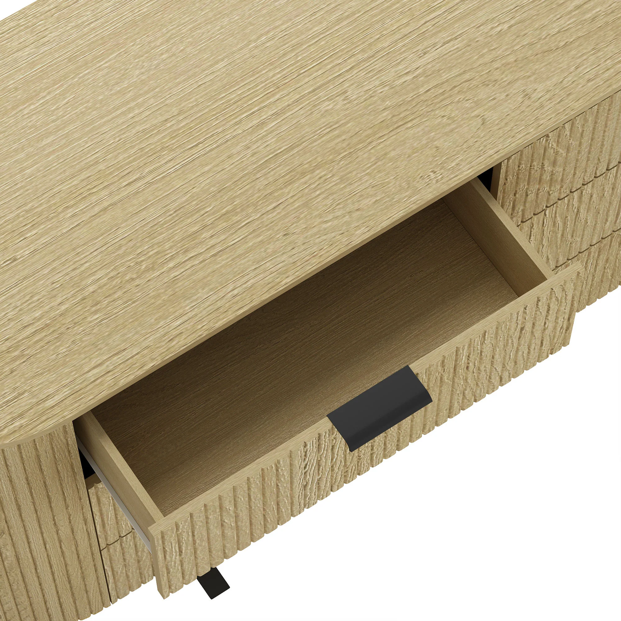 Modern Curve Fluted 71" 6 Drawer Dresser - Image 5