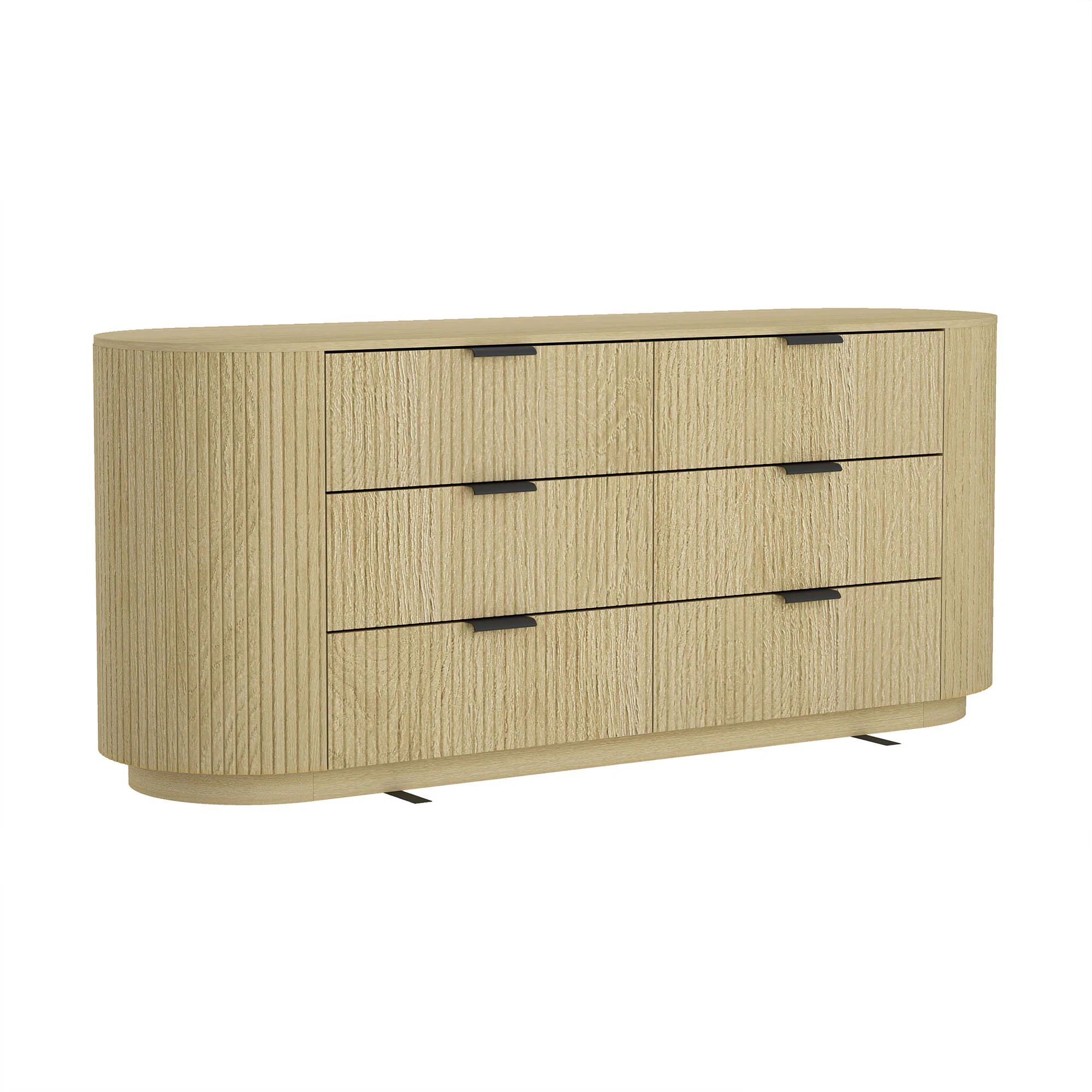 Modern Curve Fluted 71" 6 Drawer Dresser - Image 6
