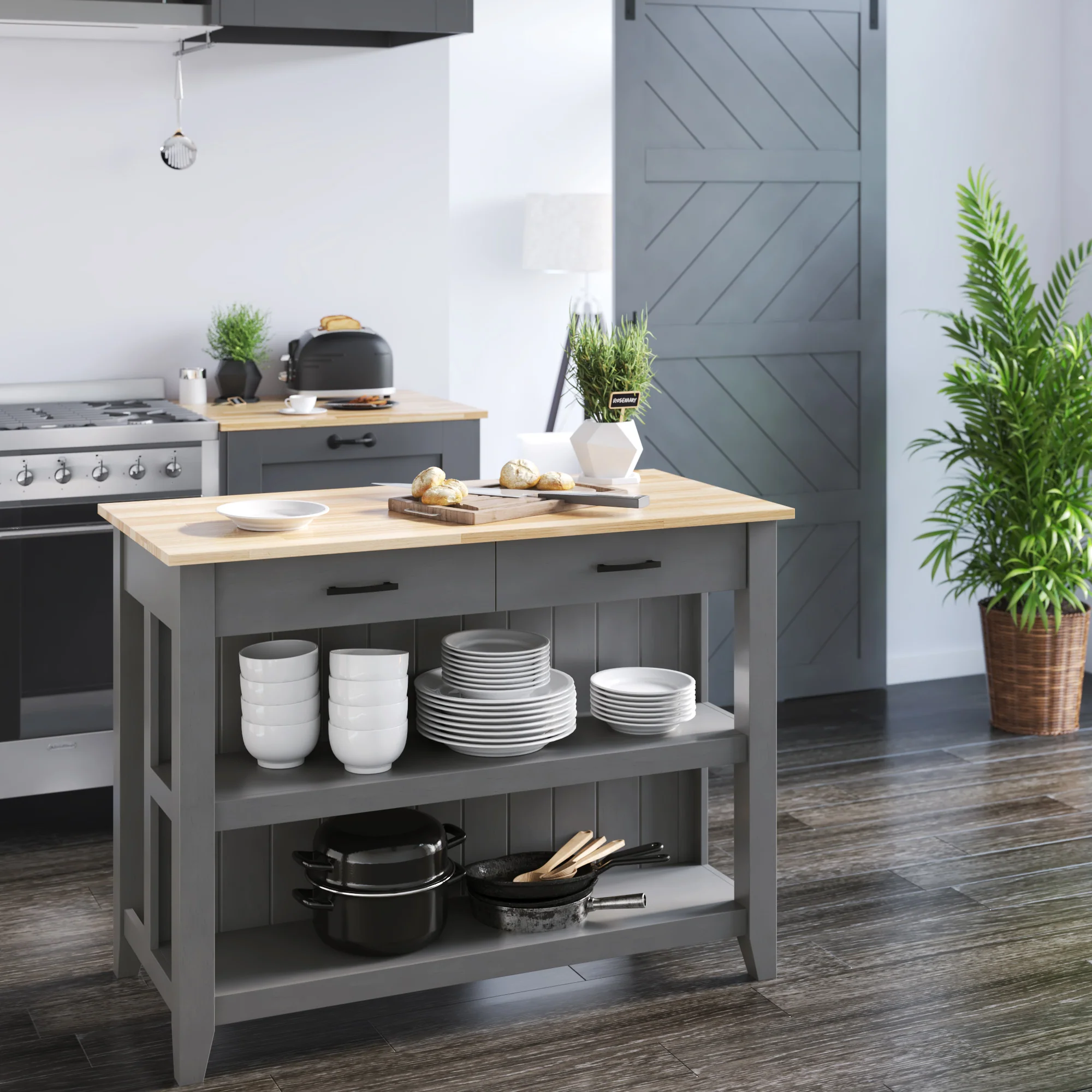 Modern Farmhouse Kitchen Island - Image 12