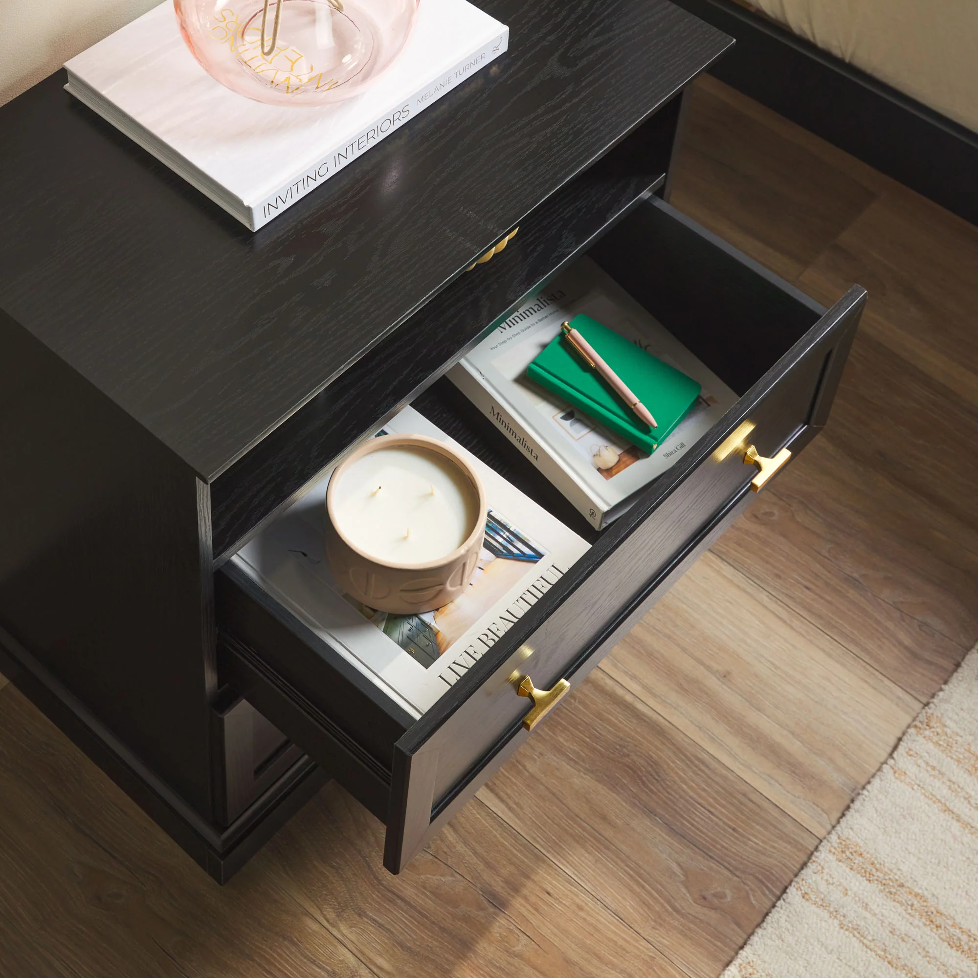 Clyde Modern Farmhouse Easy Assembly 2-Drawer Nightstand Side Table - Image 7