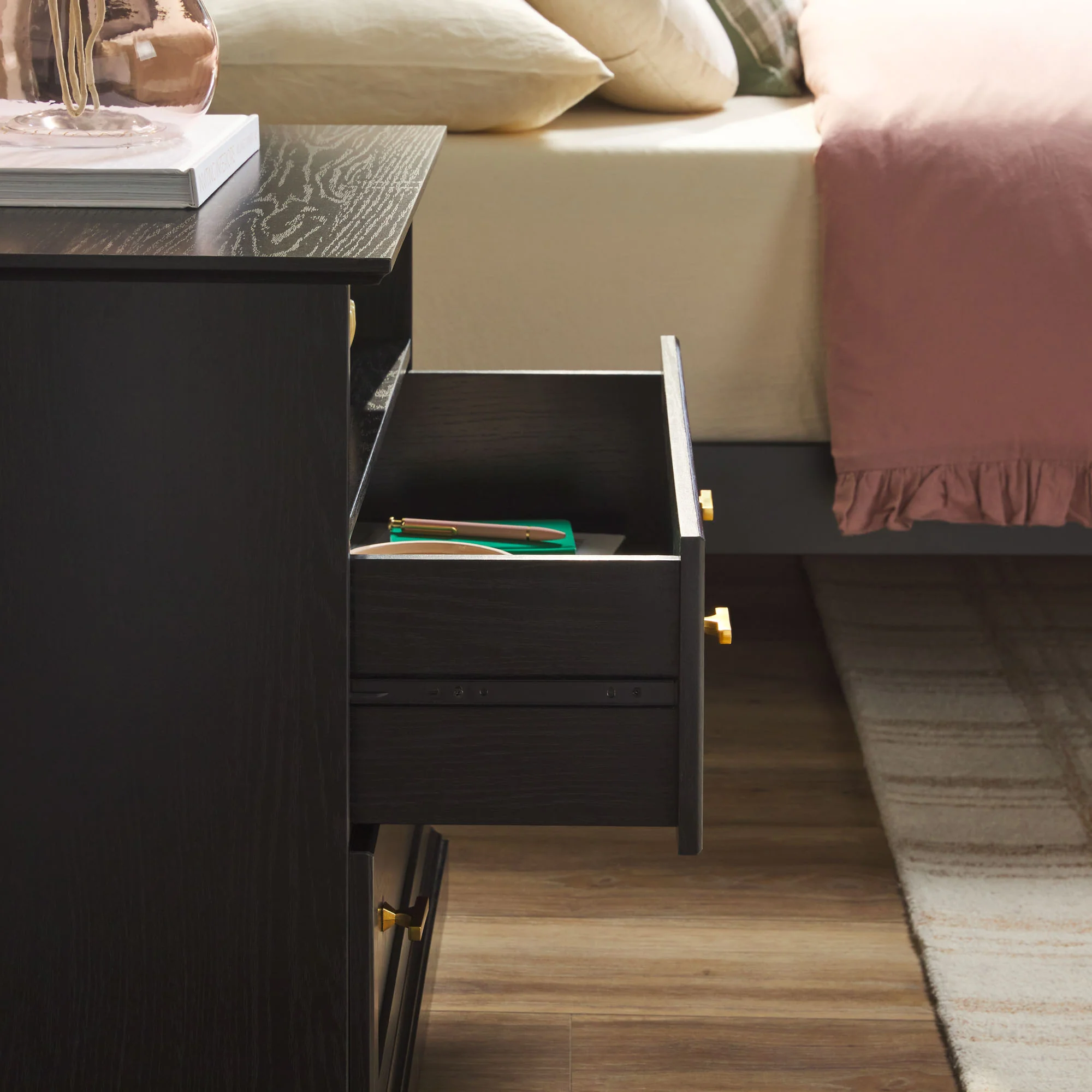 Clyde Modern Farmhouse Easy Assembly 2-Drawer Nightstand Side Table - Image 8