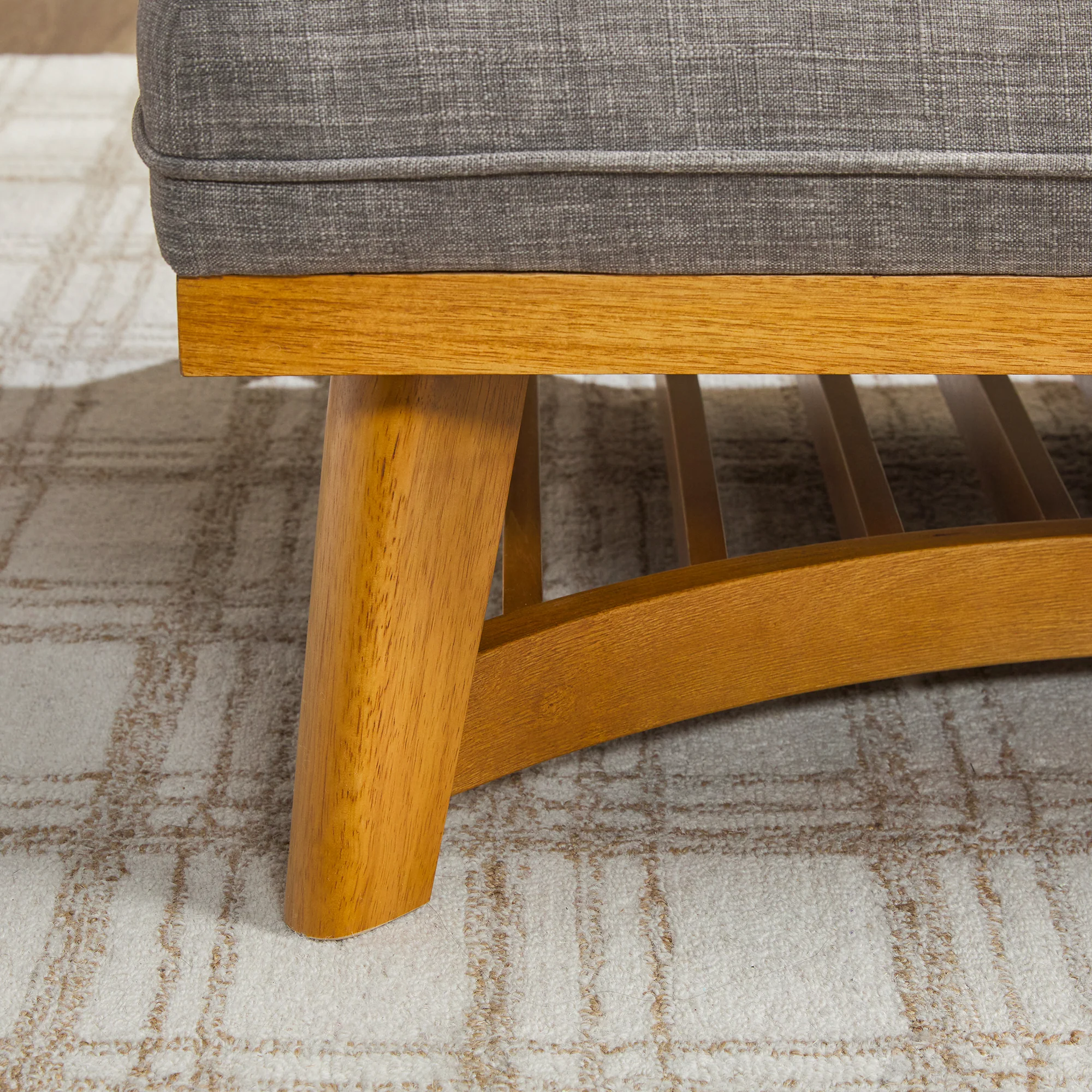 Nash Modern Farmhouse Easy Assembly Linen Large Ottoman - Image 18