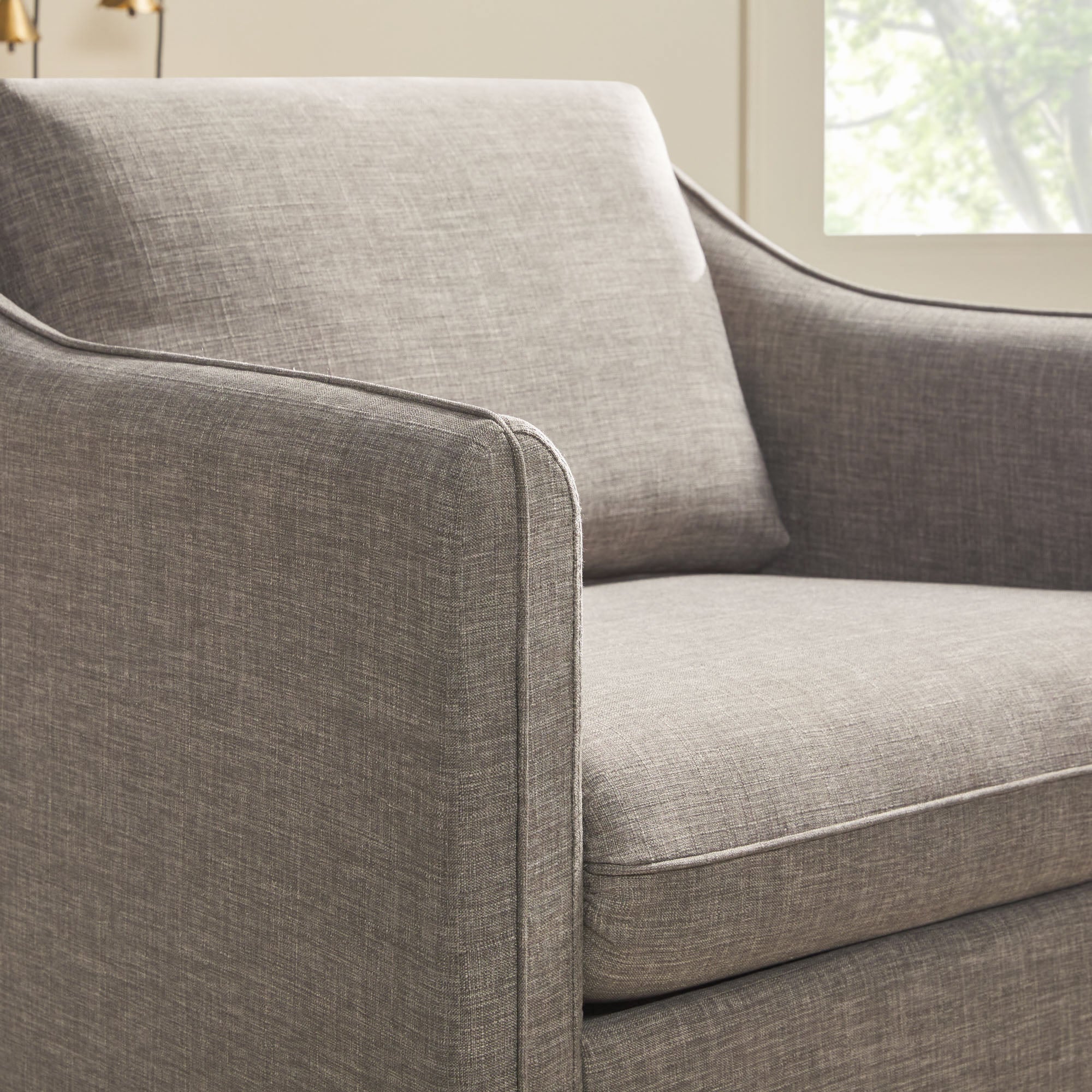 Nash Modern Farmhouse Easy Assembly Linen Swivel Accent Chair - Image 17