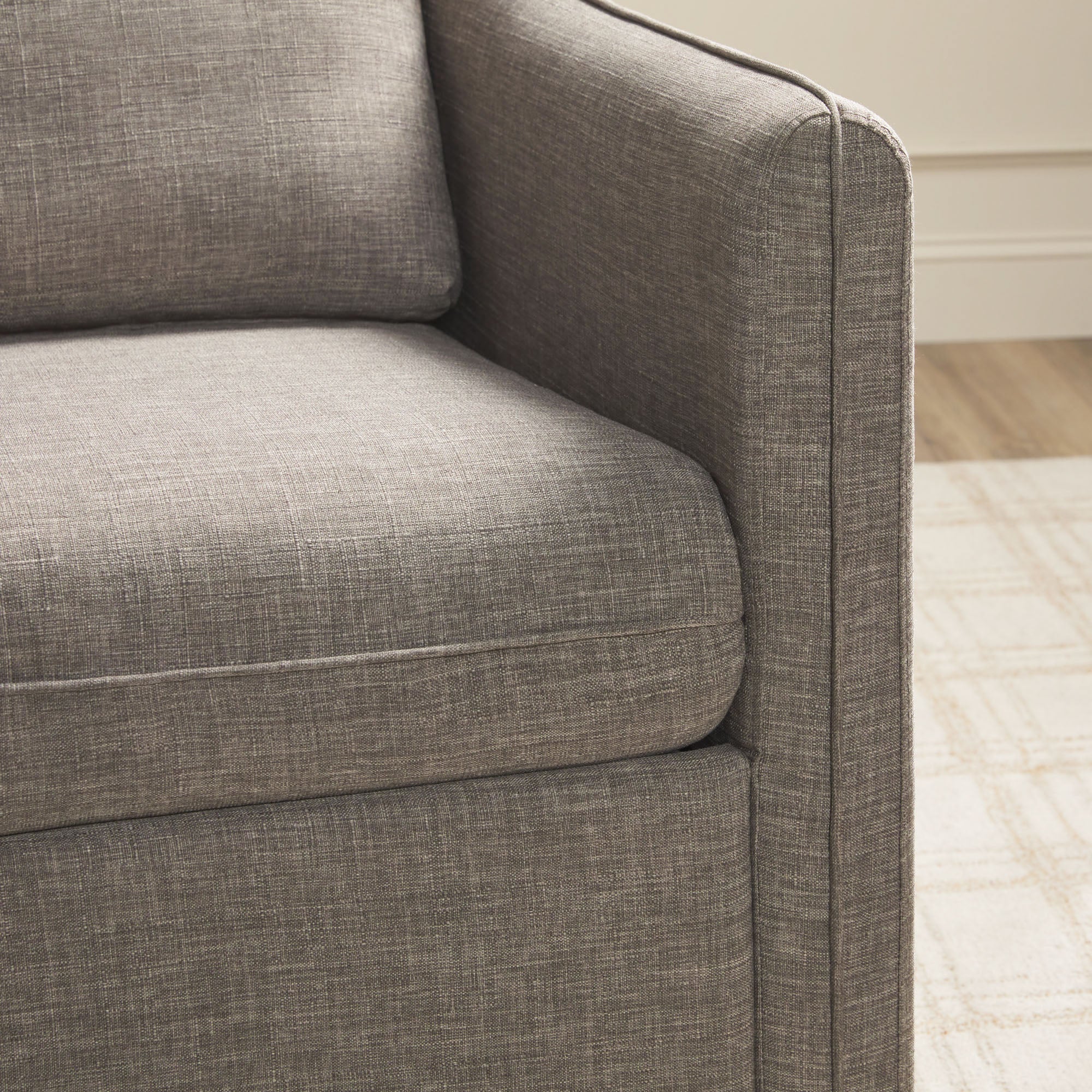 Nash Modern Farmhouse Easy Assembly Linen Swivel Accent Chair - Image 19
