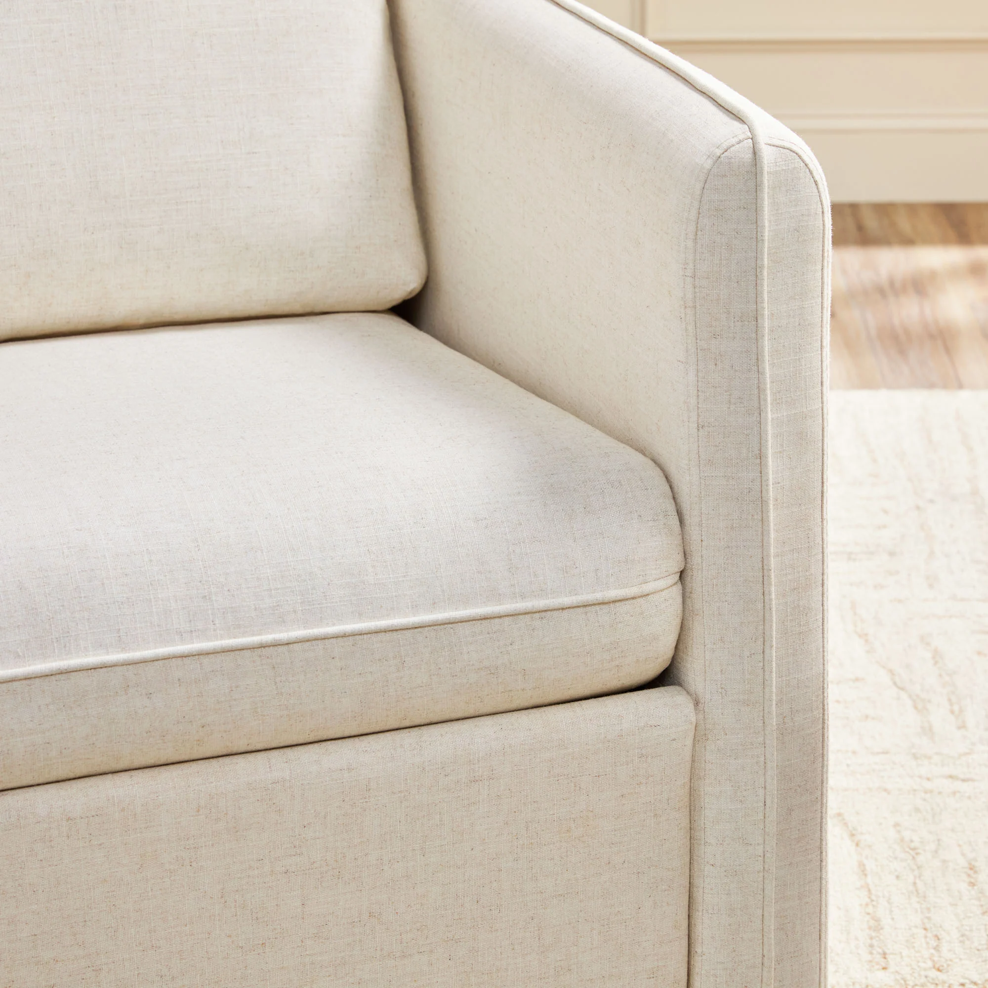 Nash Modern Farmhouse Easy Assembly Linen Swivel Accent Chair - Image 6
