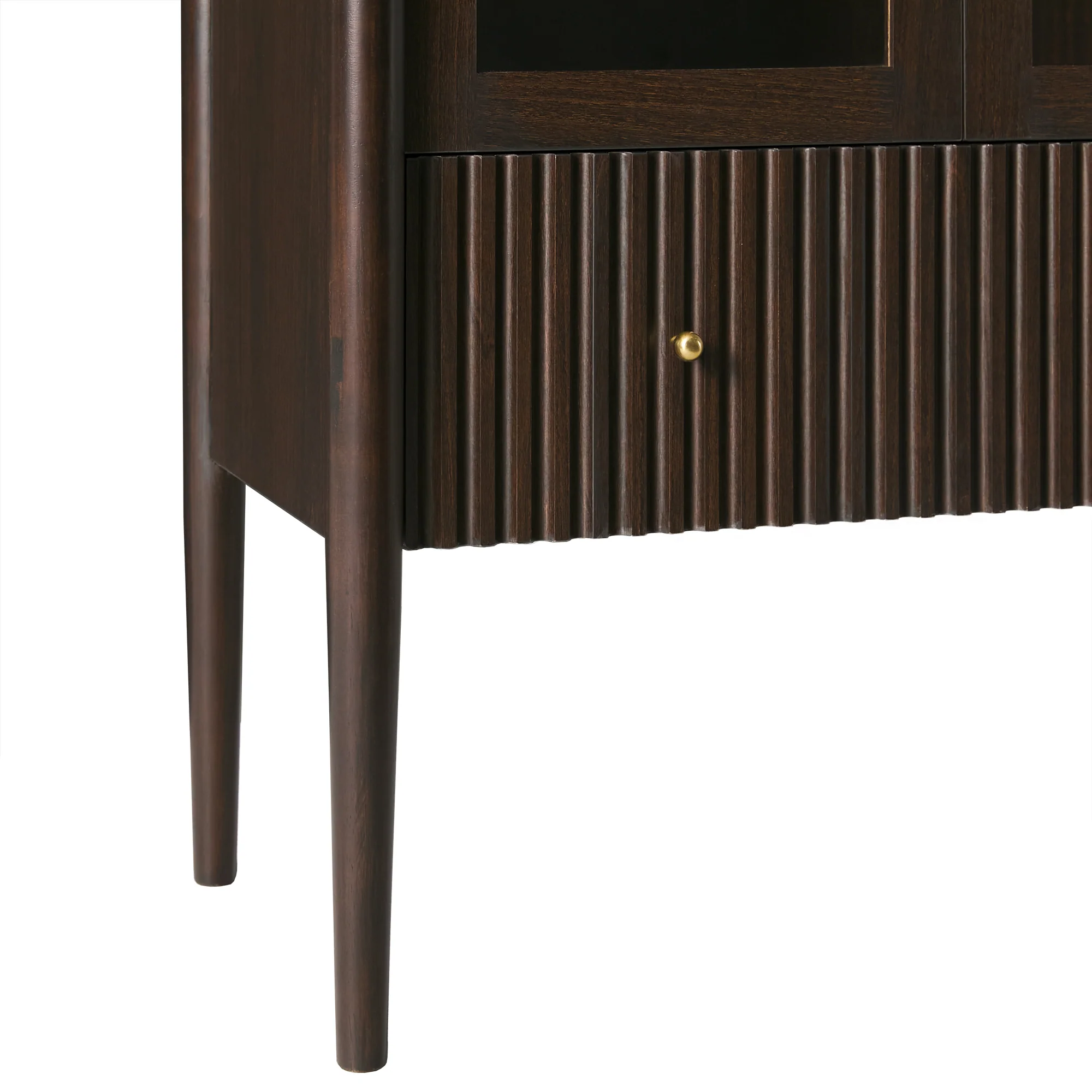 Samantha Modern Fluted Glass Cabinet Bookshelf - Image 22