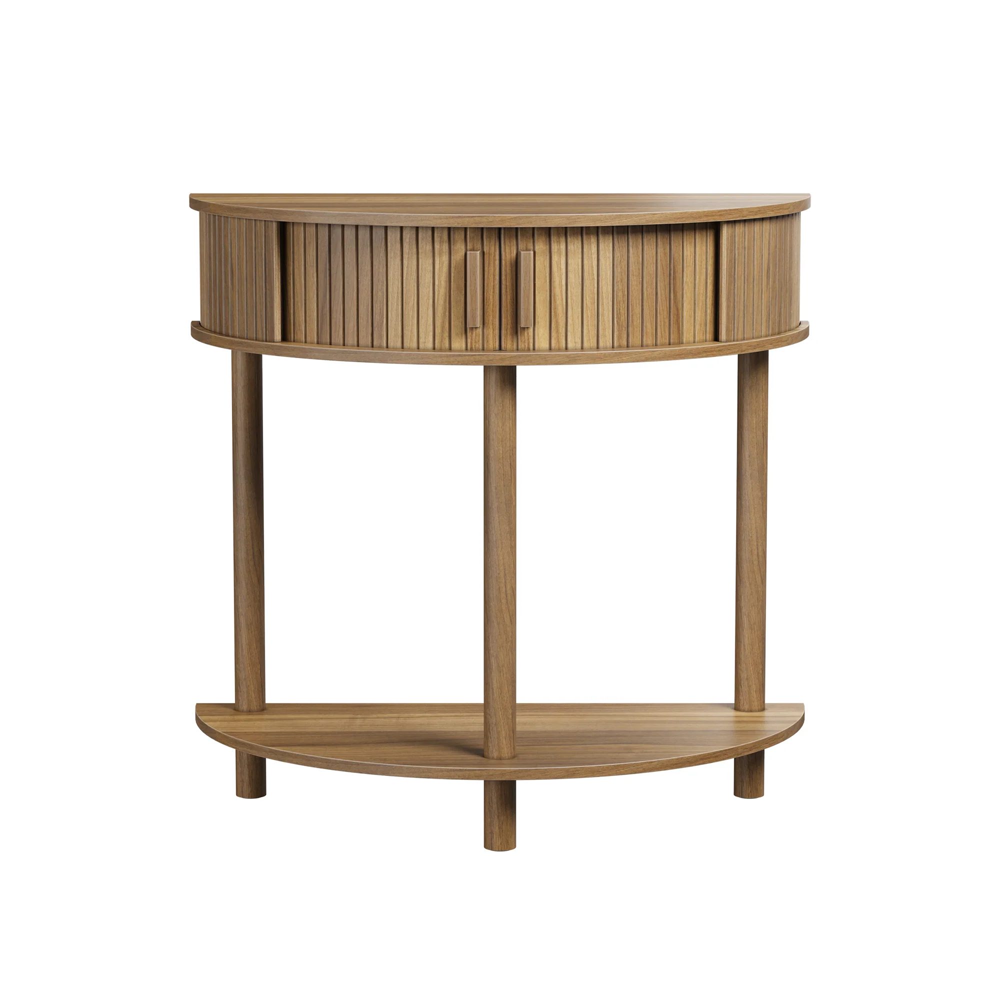 Modern Fluted Half-Moon Console Entryway Table - Image 10