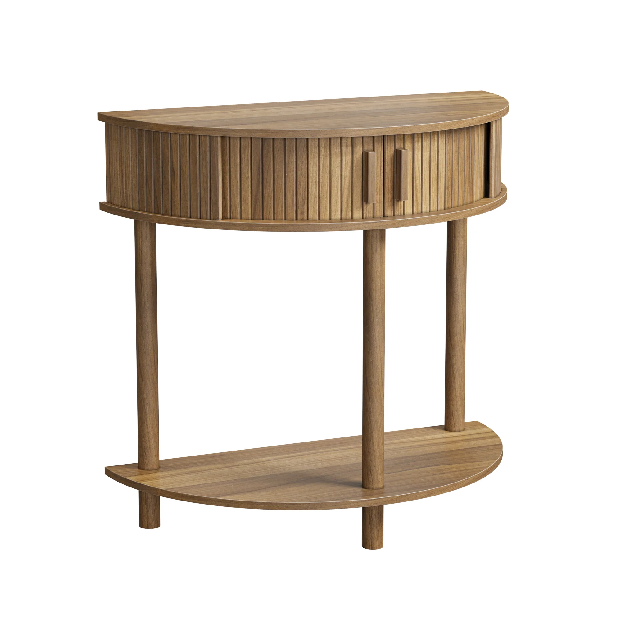 Modern Fluted Half-Moon Console Entryway Table - Image 8