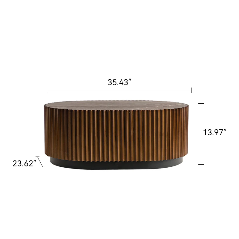 Walker Edison | Modern Fluted Round Nesting Coffee Table Set of 2 - Image 6