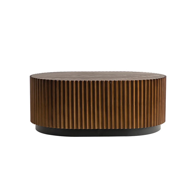 Walker Edison | Modern Fluted Round Nesting Coffee Table Set of 2 - Image 8