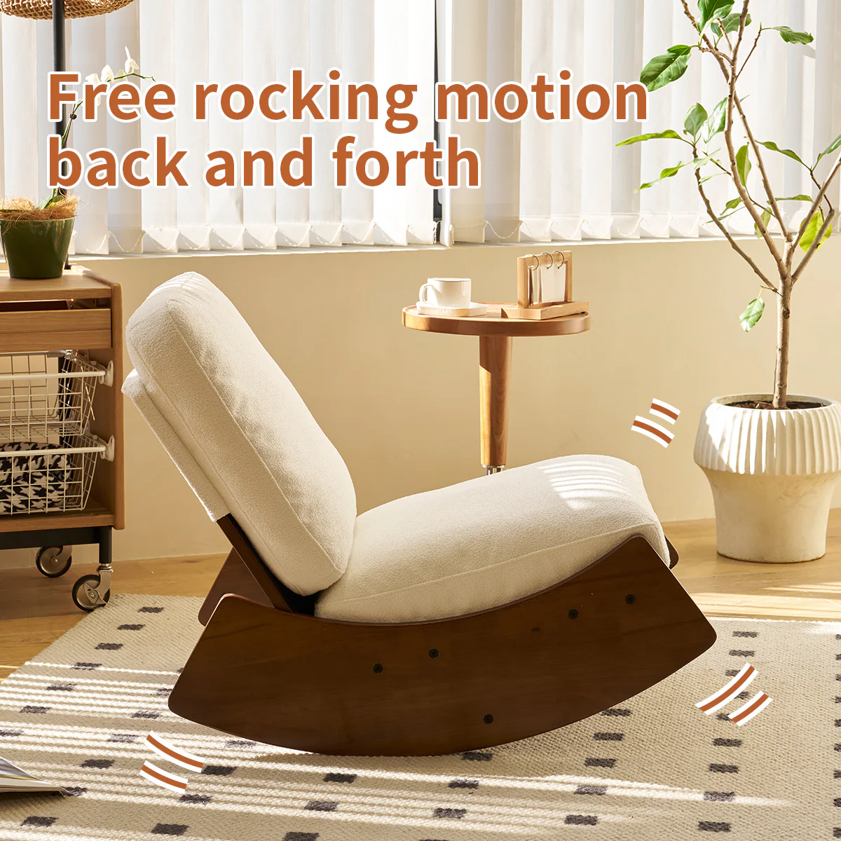 Walker Edison | Modern Glider Rocking Solid Wood Chair - Image 3