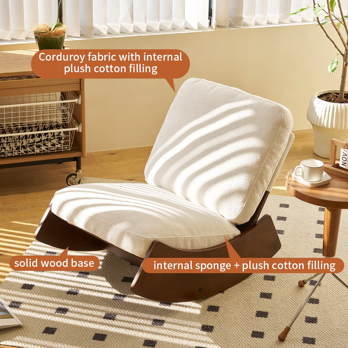Walker Edison | Modern Glider Rocking Solid Wood Chair - Image 4