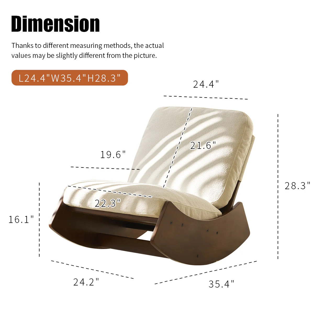 Walker Edison | Modern Glider Rocking Solid Wood Chair - Image 9