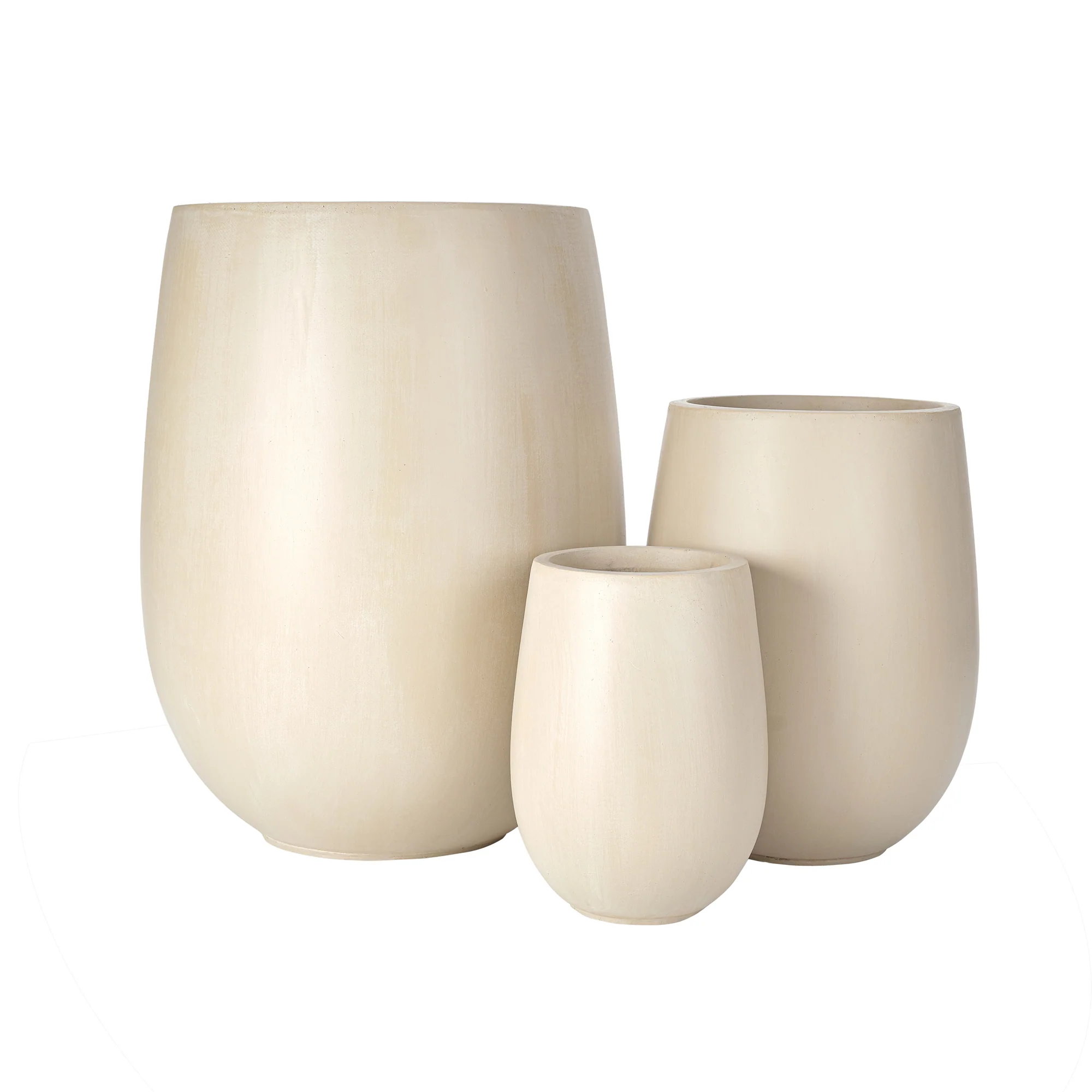 Modern Lightweight Round Outdoor Indoor Patio Planter Set of 3 - Image 11