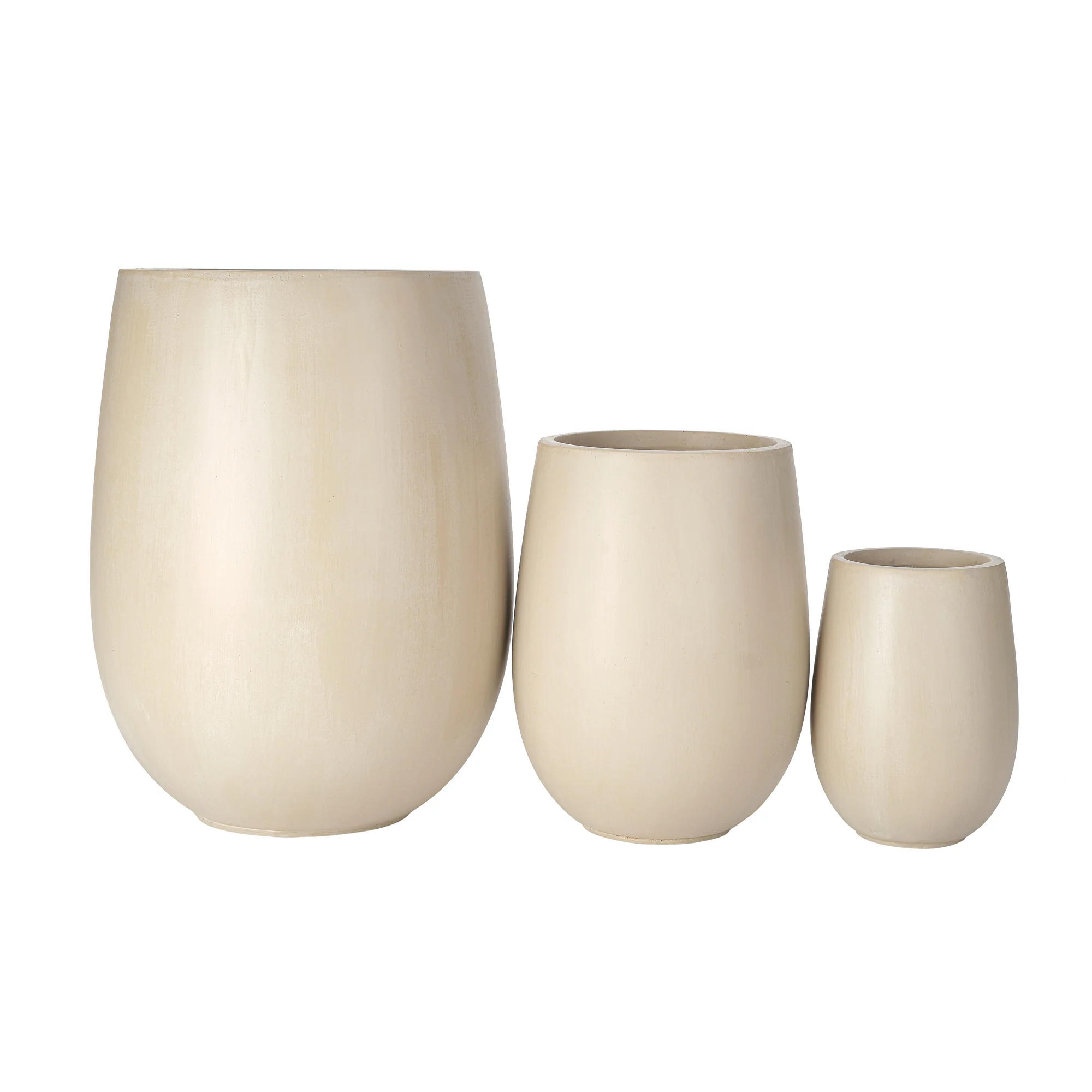 Modern Lightweight Round Outdoor Indoor Patio Planter Set of 3 - Image 12