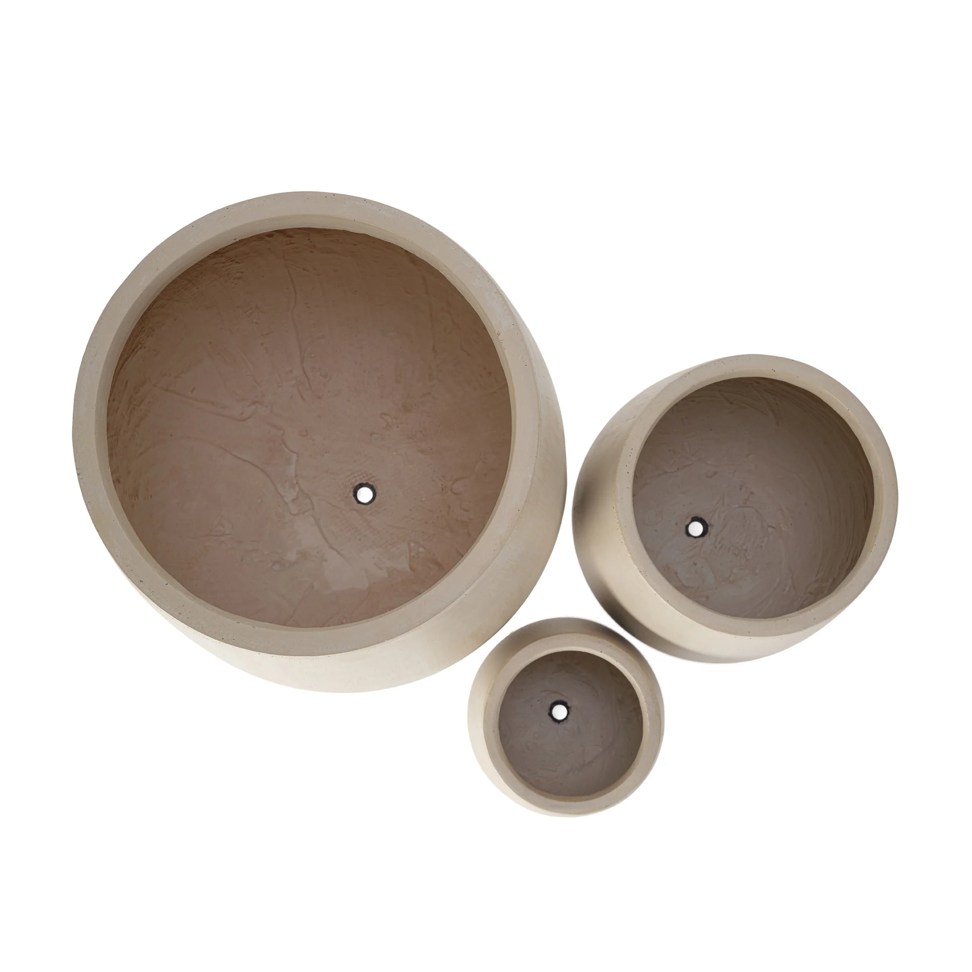 Modern Lightweight Round Outdoor Indoor Patio Planter Set of 3 - Image 13