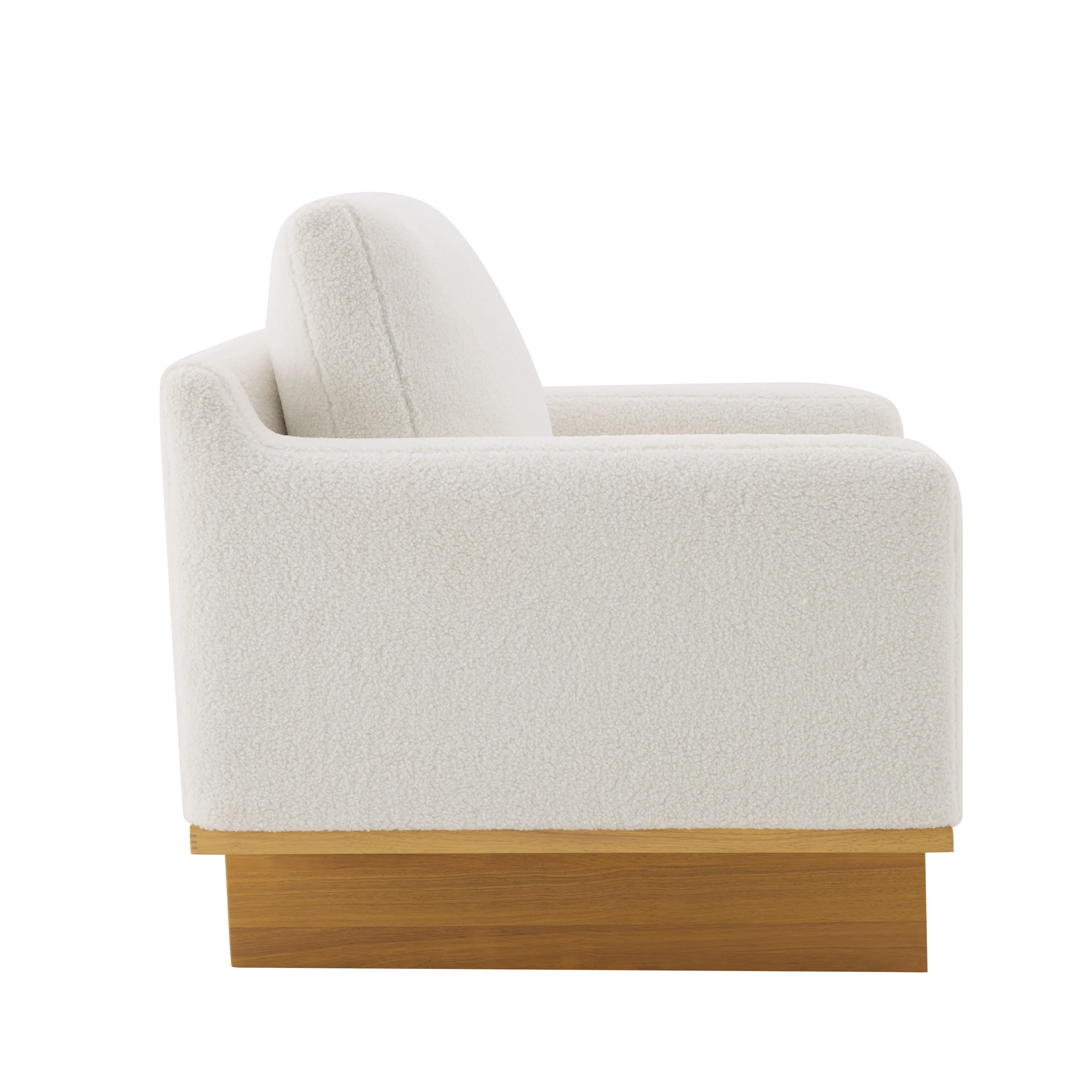 Mid-Century Modern White Minimalist Accent Chair with Solid Wood Frame - Image 7