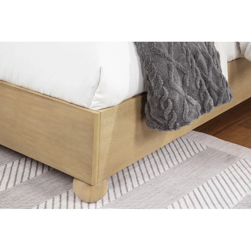 Modern Minimalist Fluted Panels Headboard Wooden Bedframe - Image 2