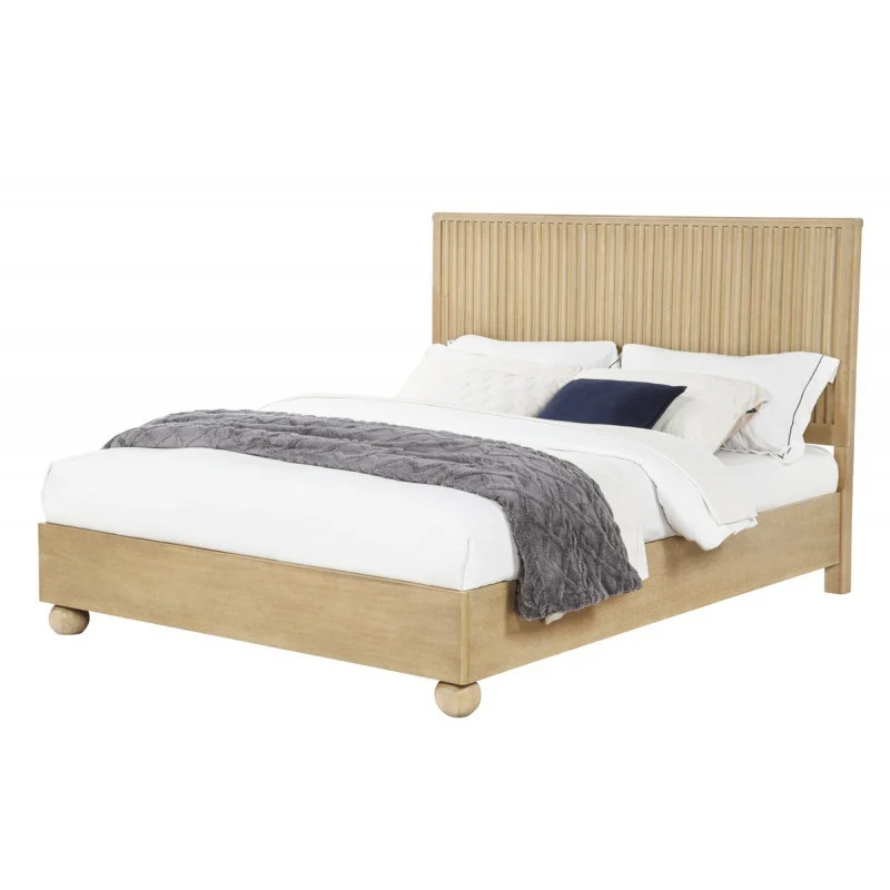 Modern Minimalist Fluted Panels Headboard Wooden Bedframe - Image 5