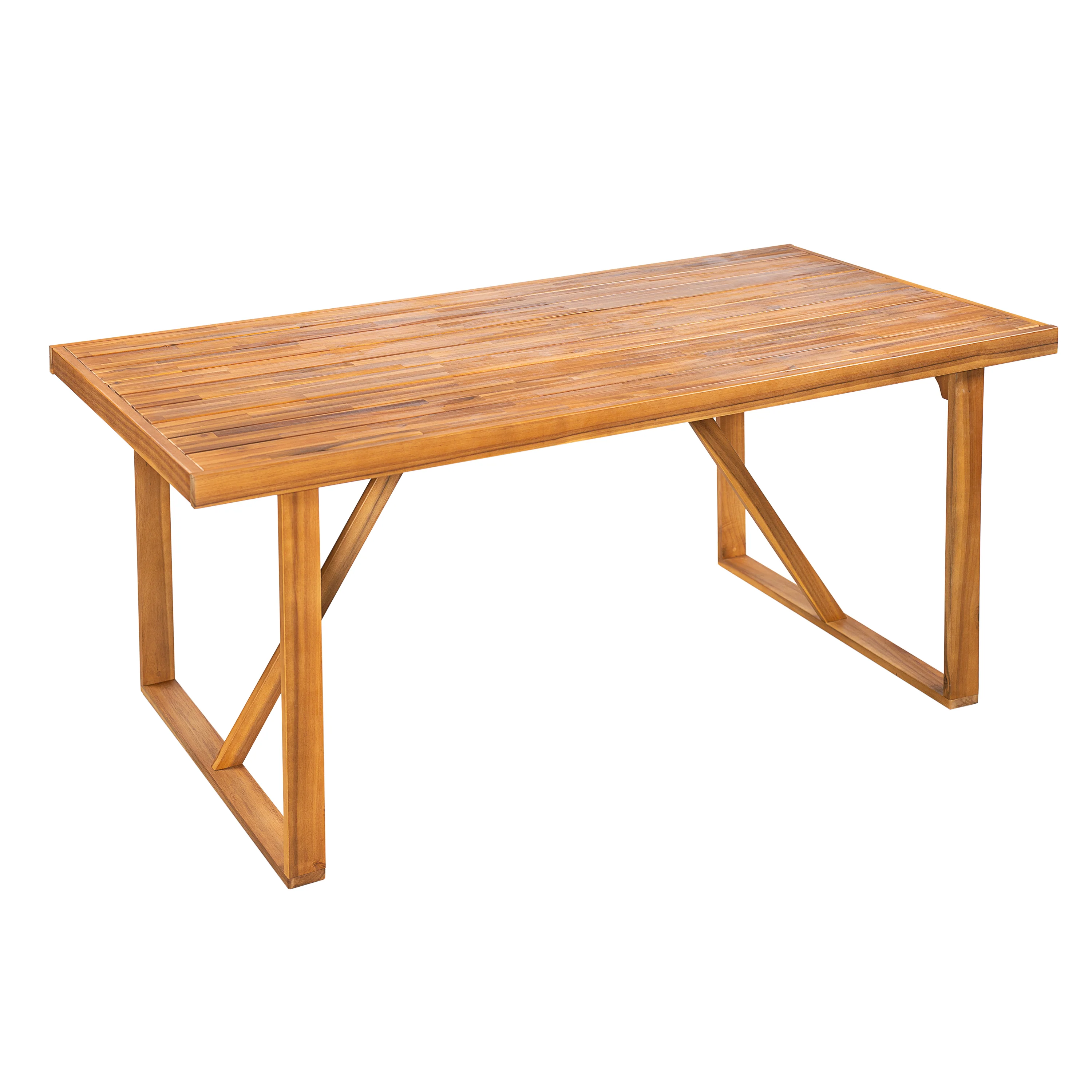 Modern Outdoor 7 Piece Acacia Wood Teak Dining Set with Cushions - Image 6