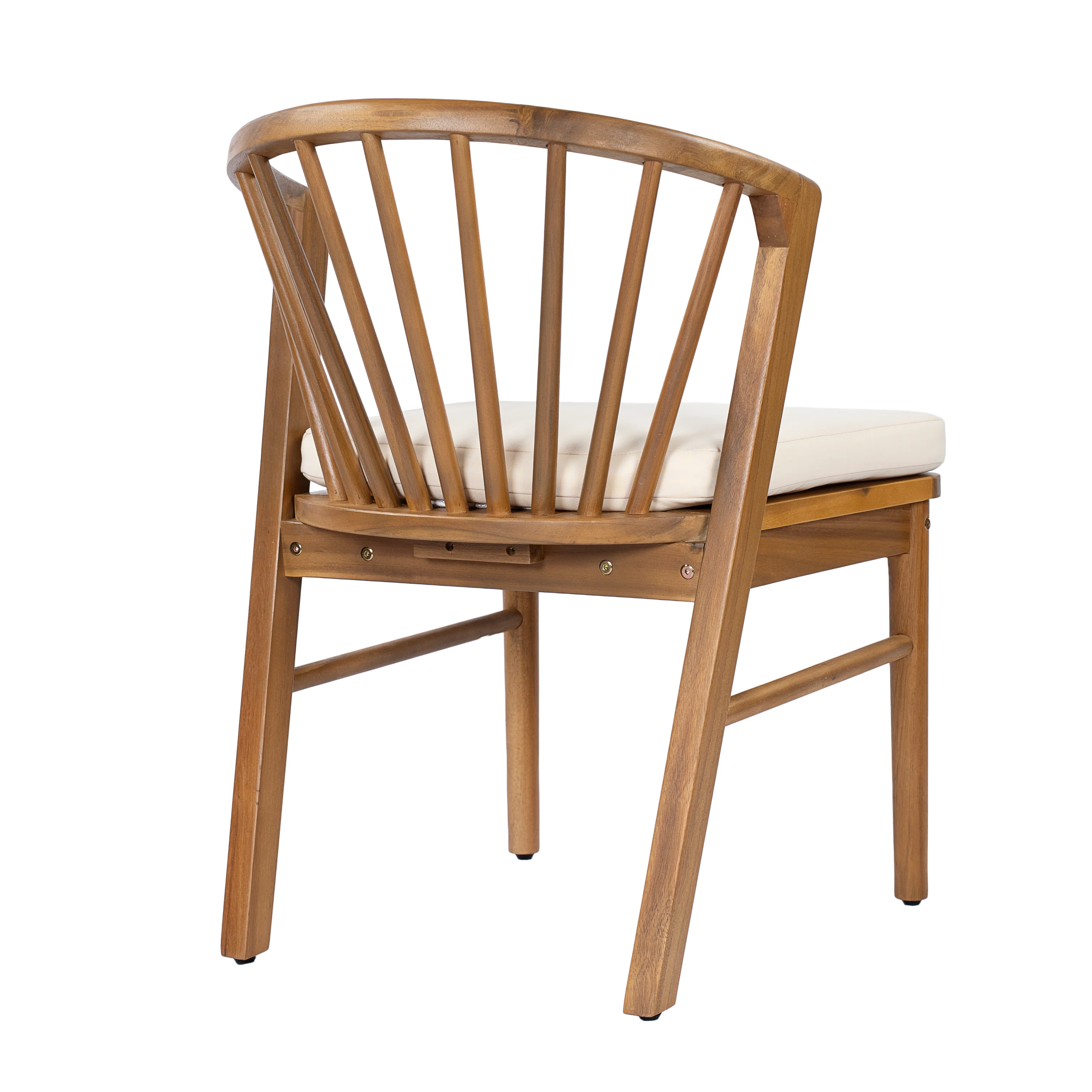 Modern Outdoor 7 Piece Acacia Wood Teak Dining Set with Cushions - Image 8