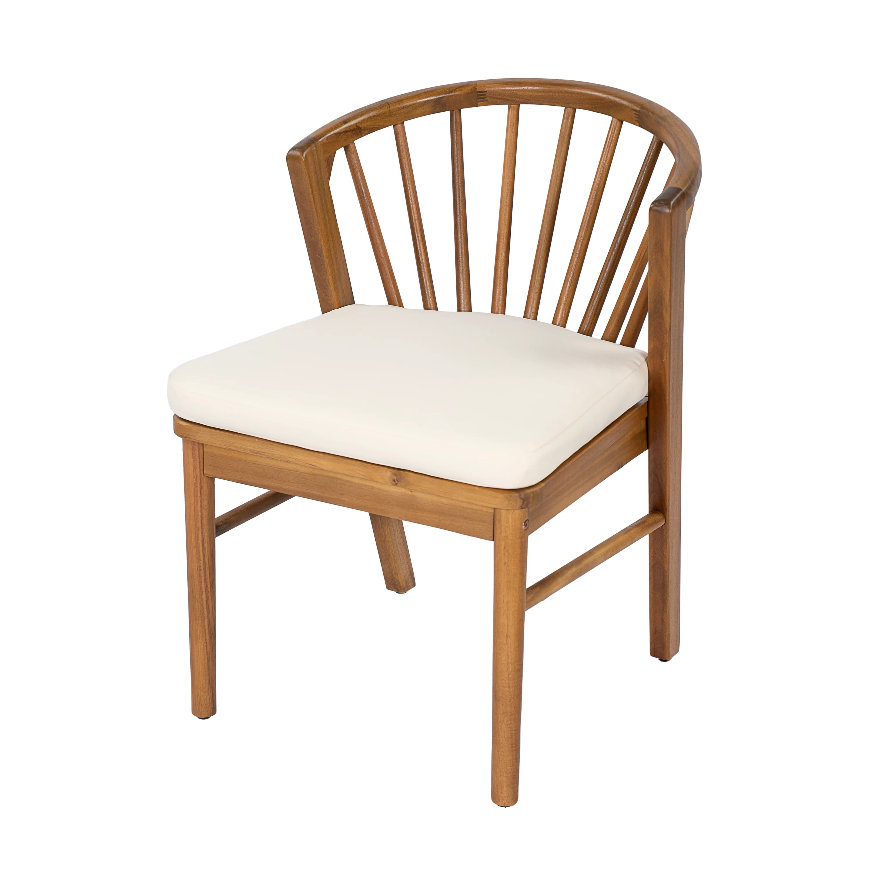 Modern Outdoor 7 Piece Acacia Wood Teak Dining Set with Cushions - Image 9