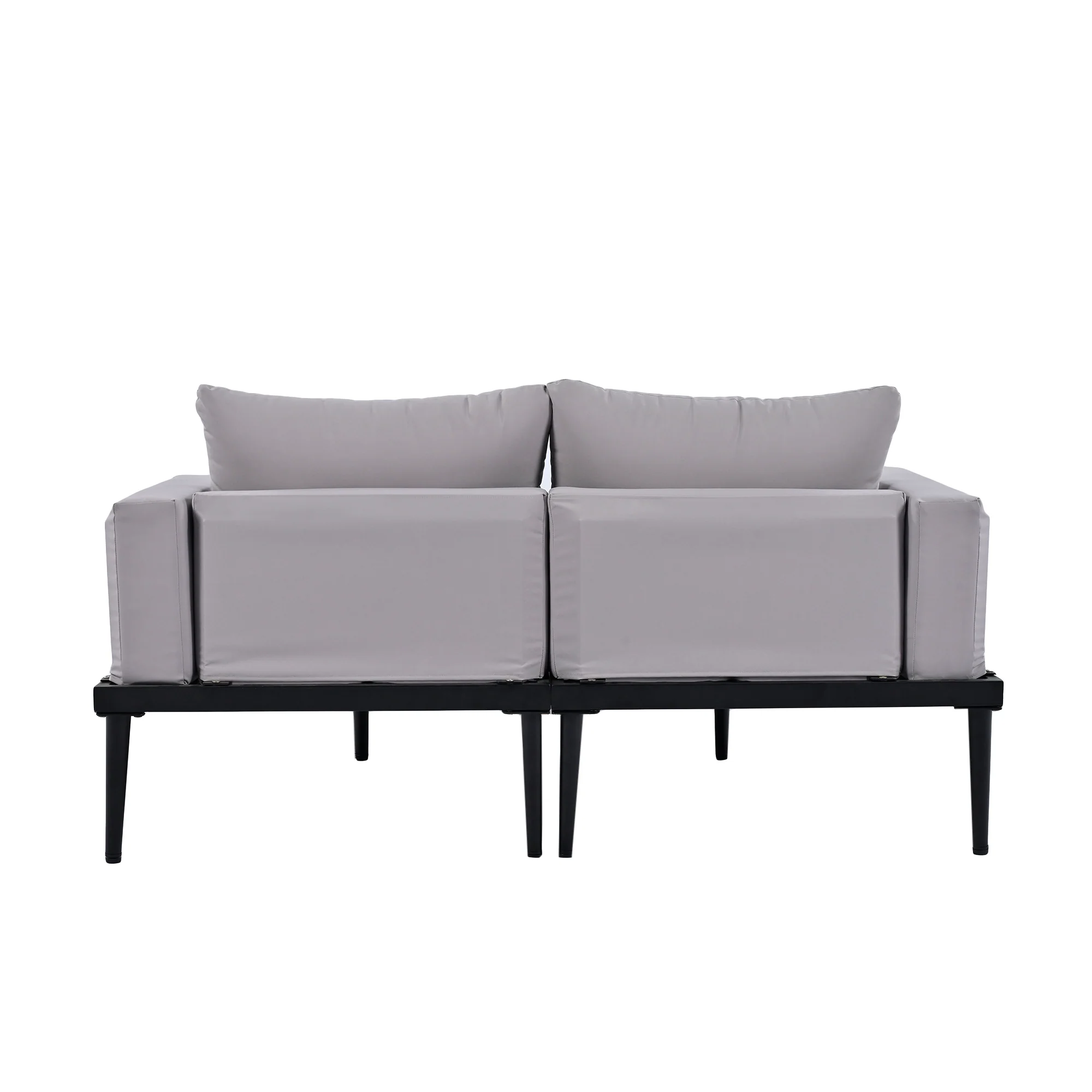 Walker Edison | Modern Outdoor Patio Daybed with Wood Topped Side Tables - Image 11