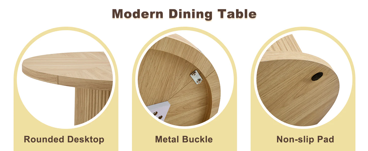 Modern Reeded 4 Piece Dining Set with Storage - Image 30