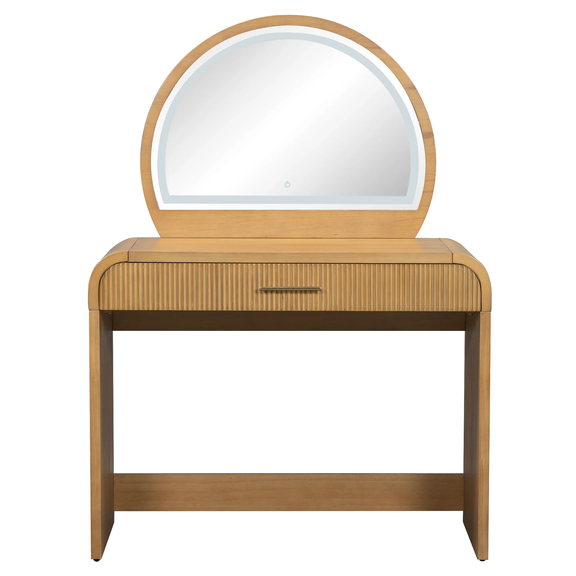 Walker Edison | Modern Reeded Curve Design Makeup Vanity Table - Image 29