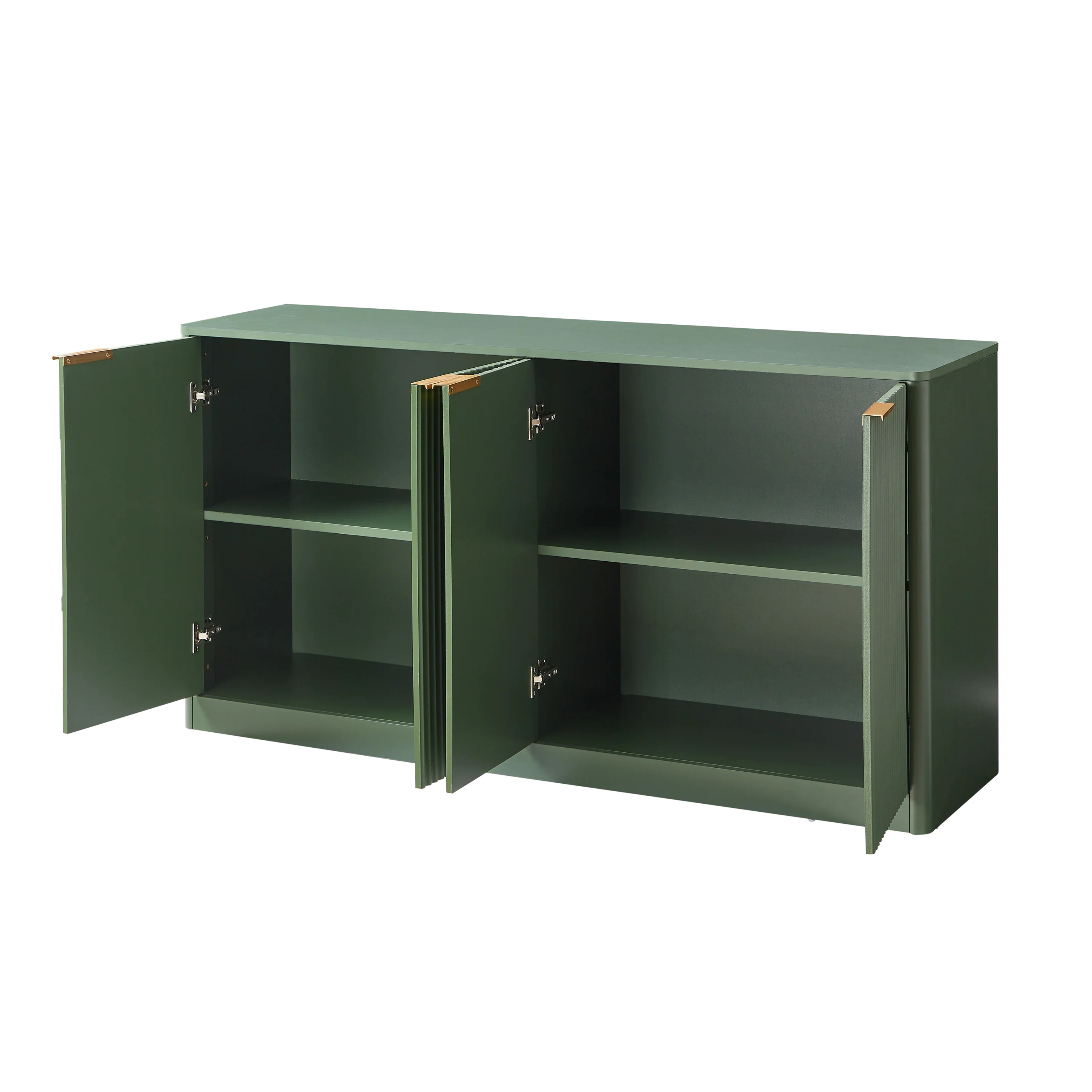 Modern Reeded Curved Design Storage 59" TV Stand Sideboard - Image 10