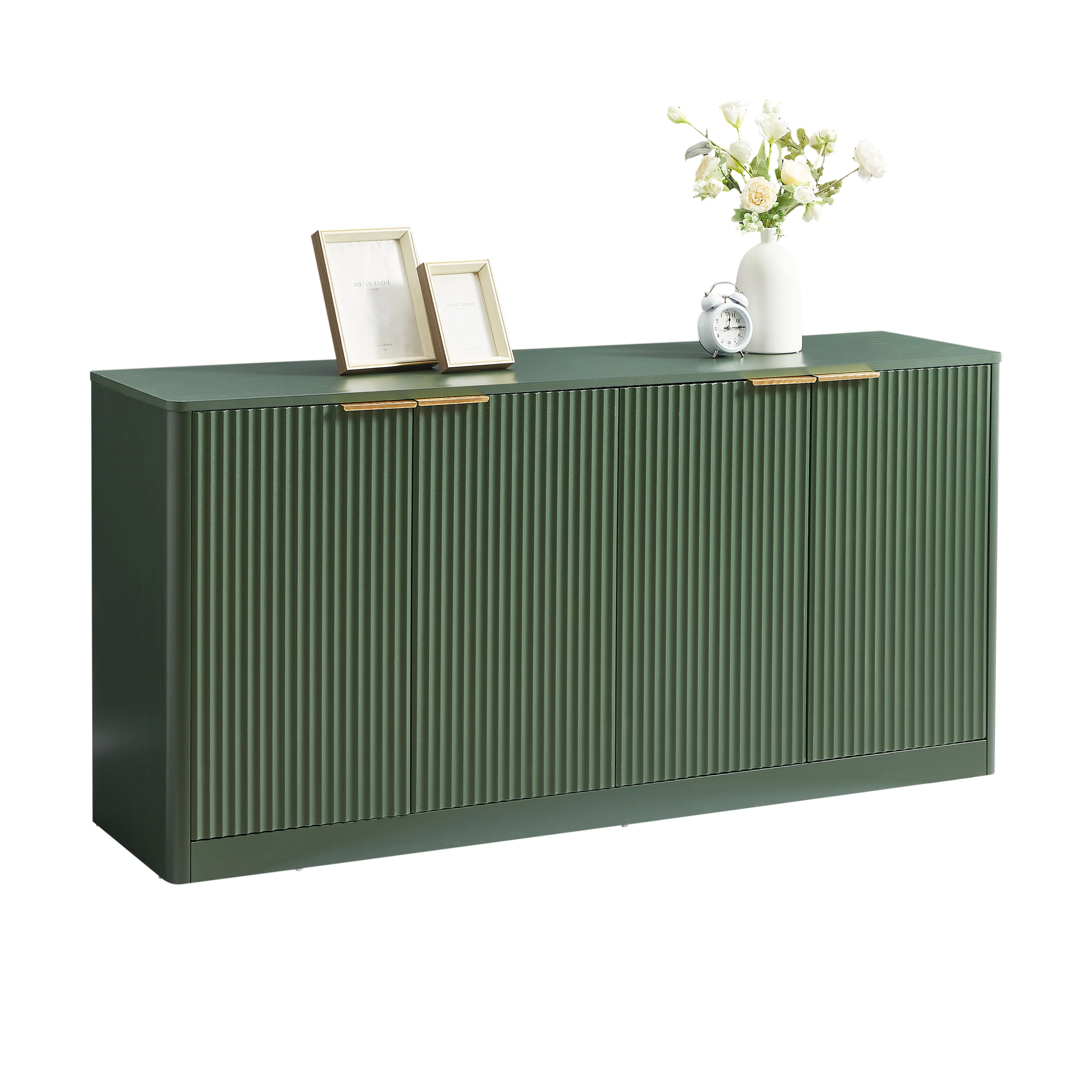 Modern Reeded Curved Design Storage 59" TV Stand Sideboard - Image 5