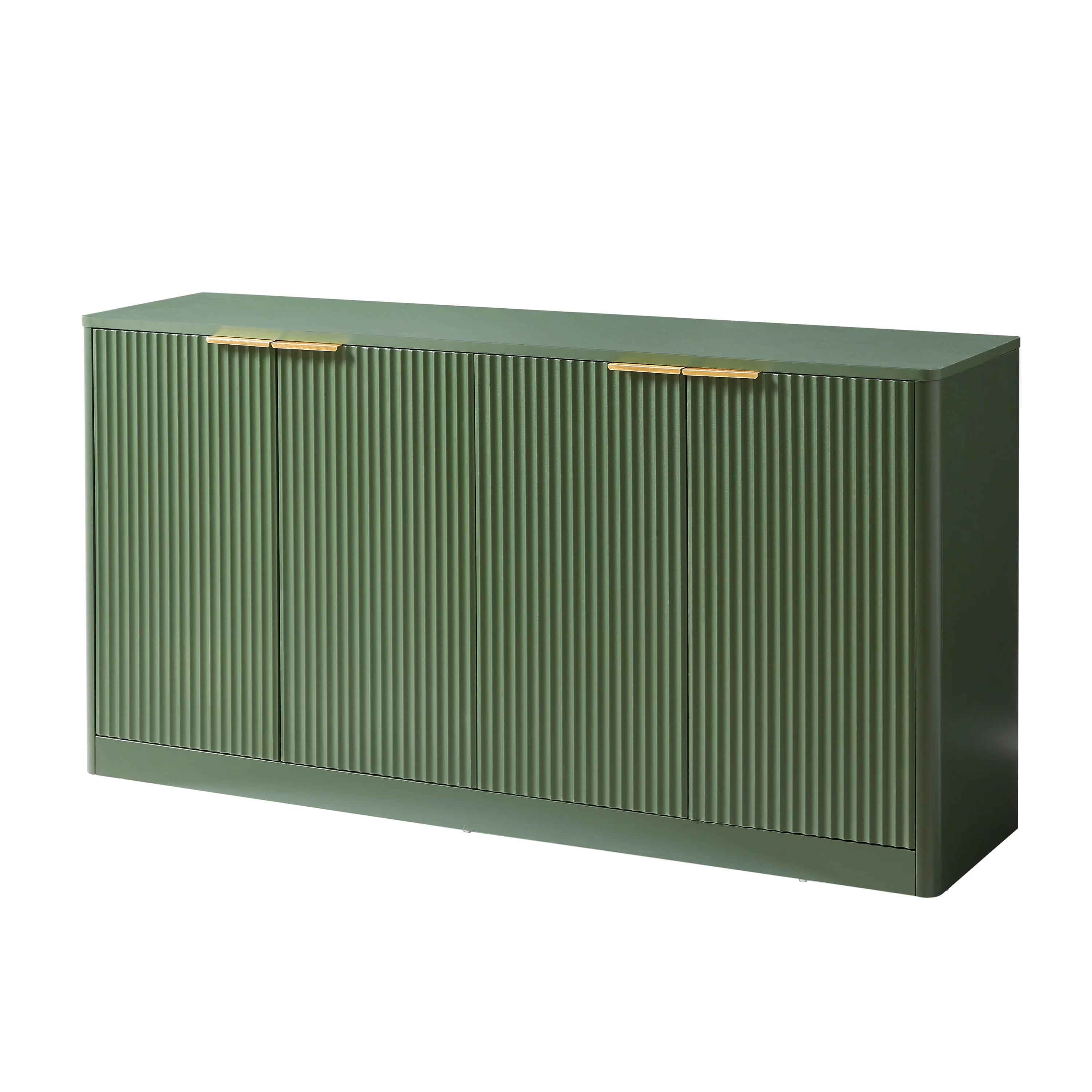Modern Reeded Curved Design Storage 59" TV Stand Sideboard - Image 9