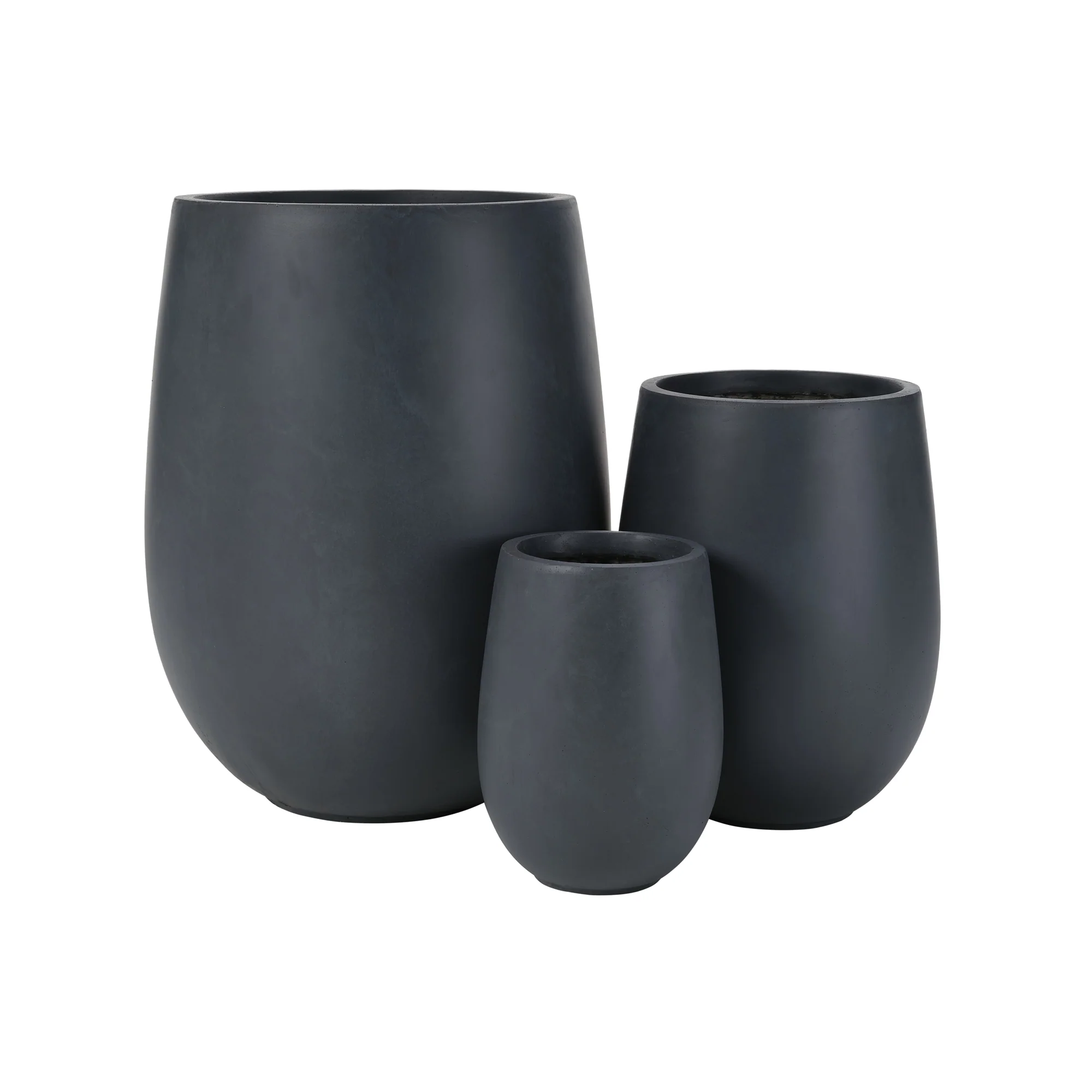 Modern Round Lightweight Outdoor Patio Planter Set of 3 Sizes - Image 11