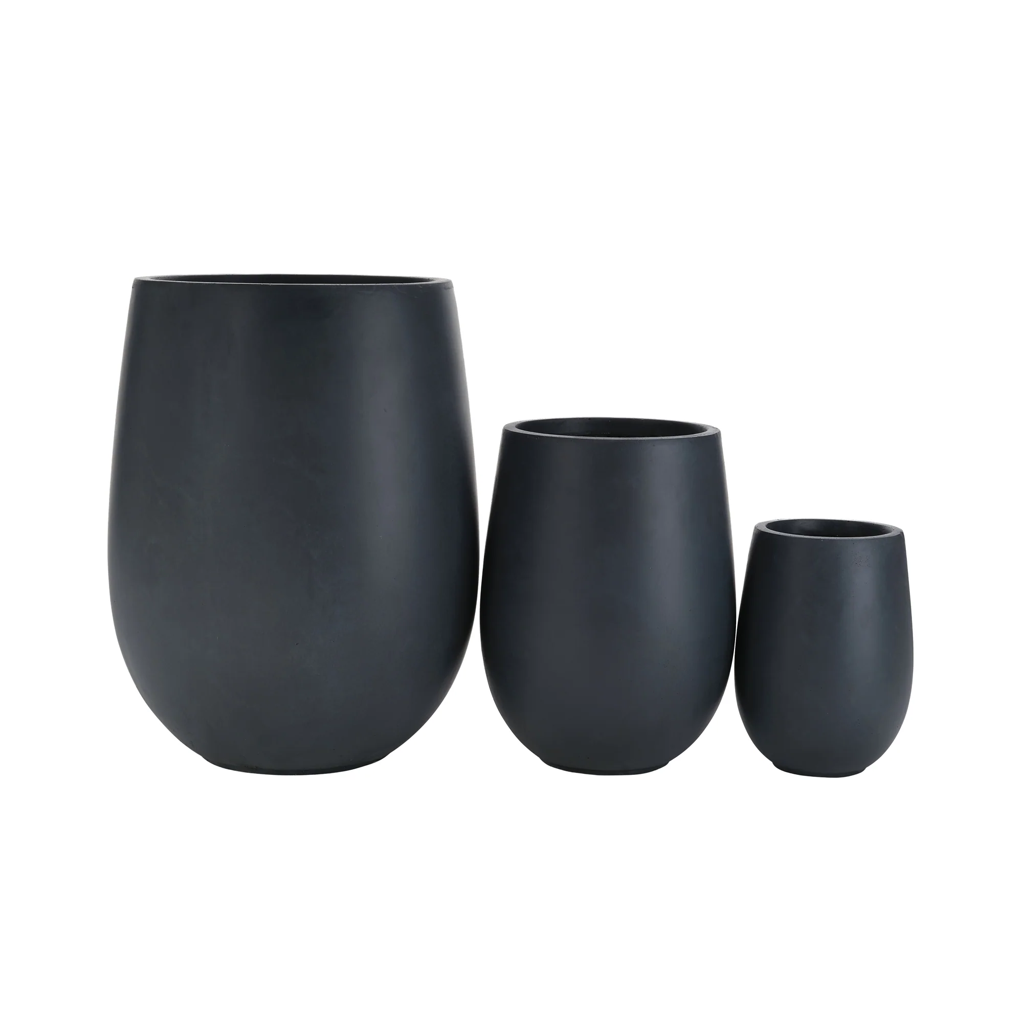 Modern Round Lightweight Outdoor Patio Planter Set of 3 Sizes - Image 12