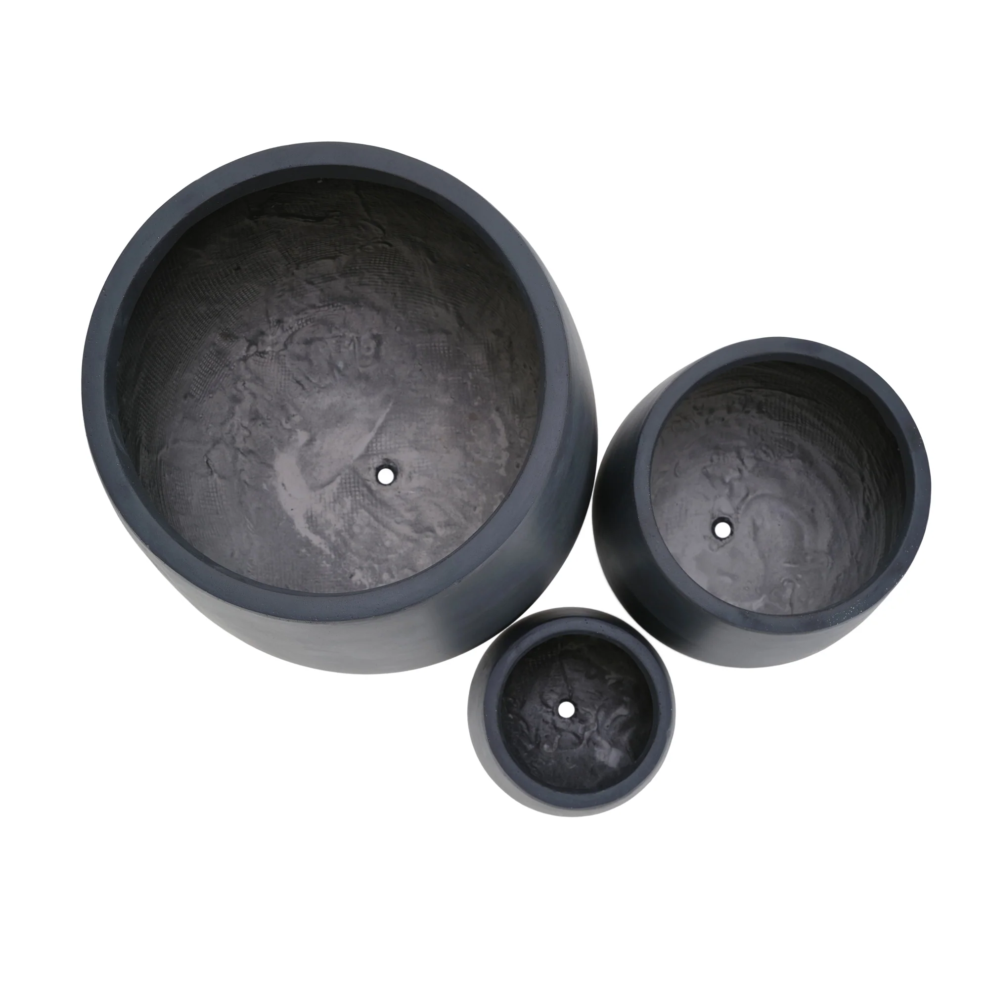 Modern Round Lightweight Outdoor Patio Planter Set of 3 Sizes - Image 13
