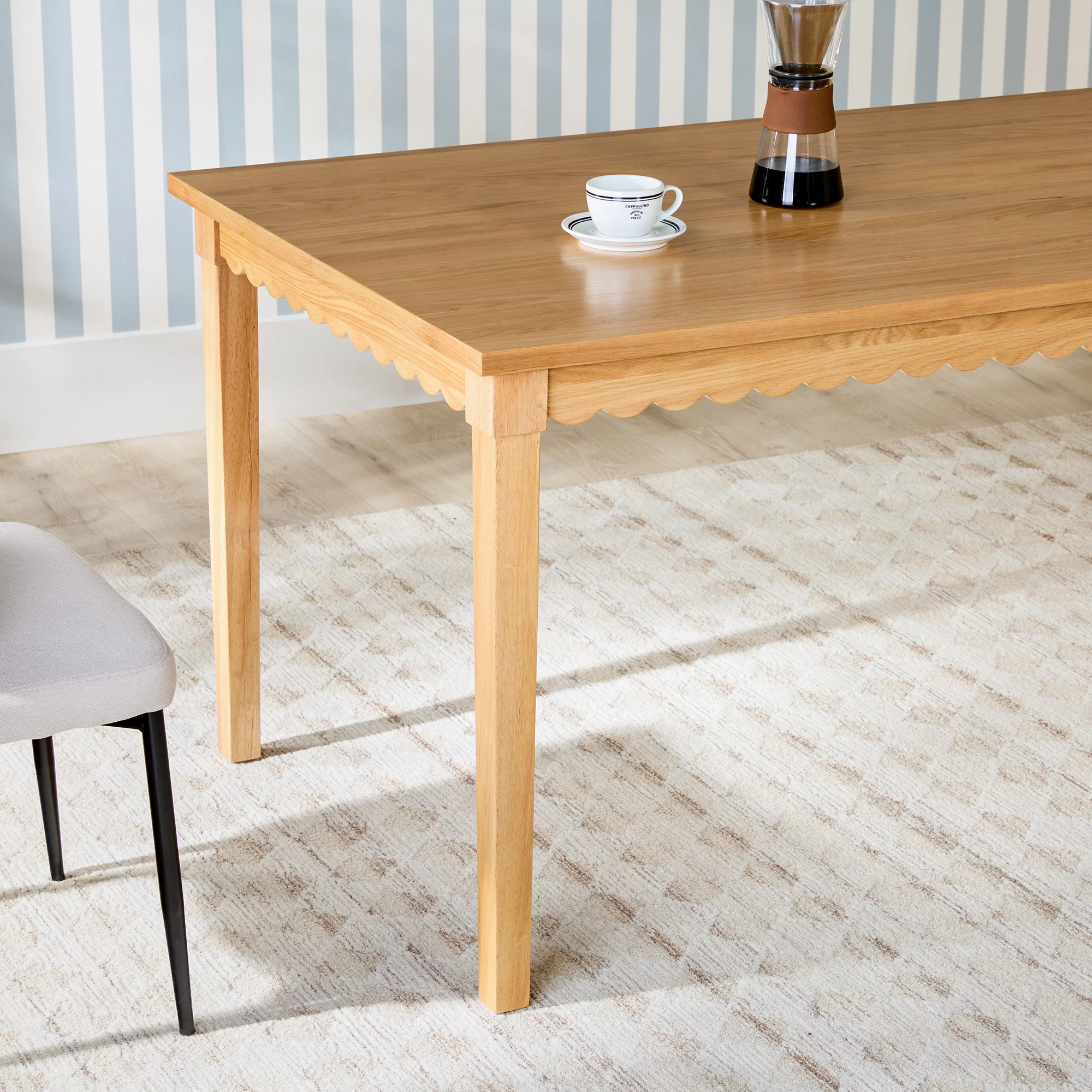 Paisley Modern Scalloped Easy Assembly 70" Rectangular Dining Table - Image 17
