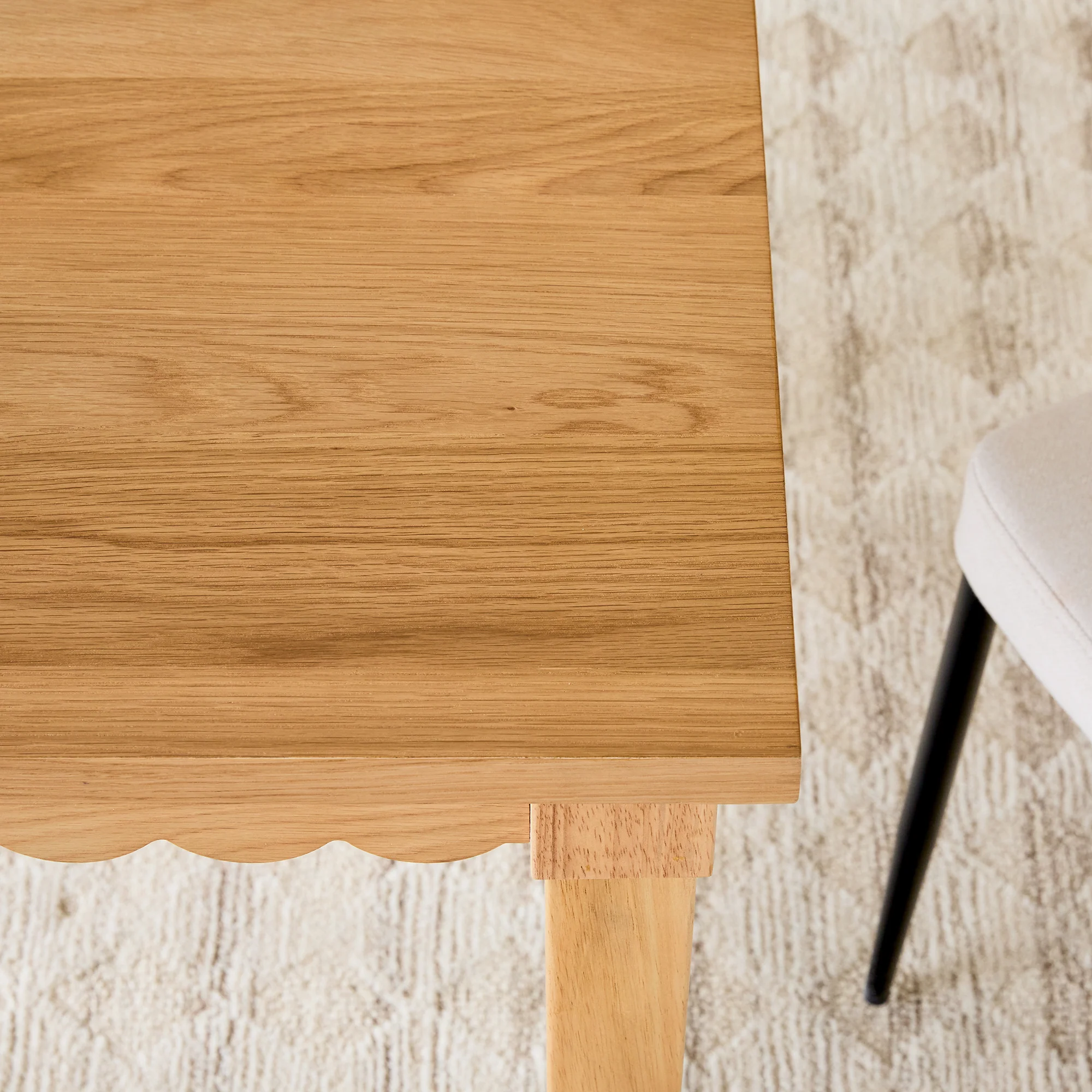 Paisley Modern Scalloped Easy Assembly 70" Rectangular Dining Table - Image 19