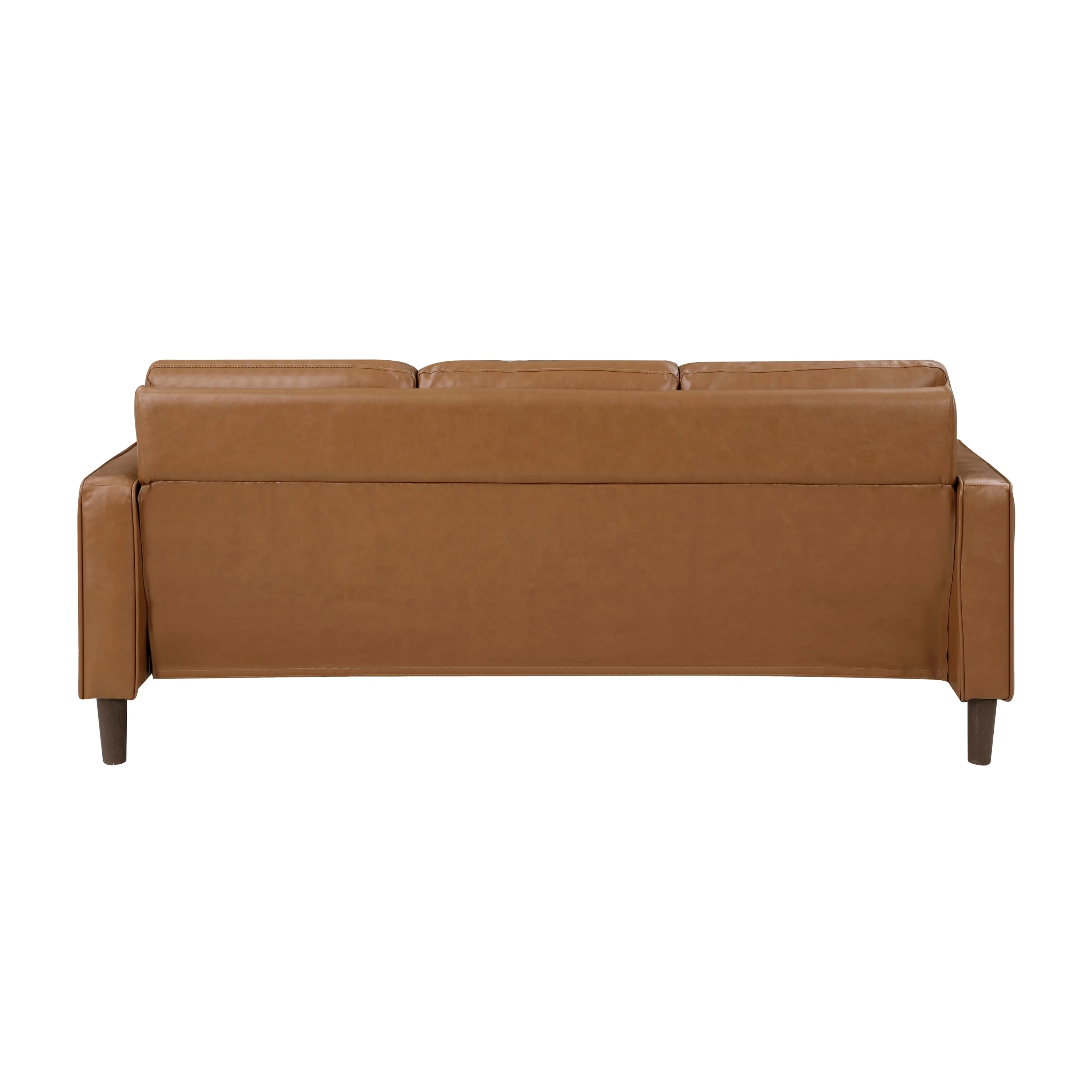 Modern Style Brown Faux Leather 3-Seater Sofa Couch - Image 7