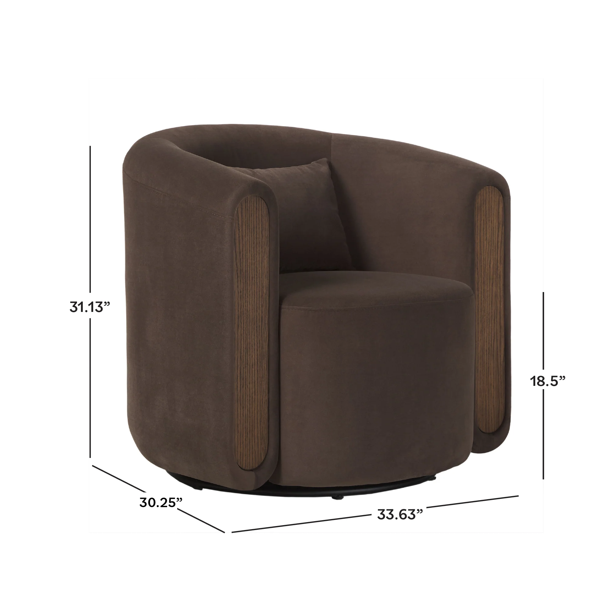 Chantelle Modern Upholstered Swivel Barrel Accent Chair - Image 5