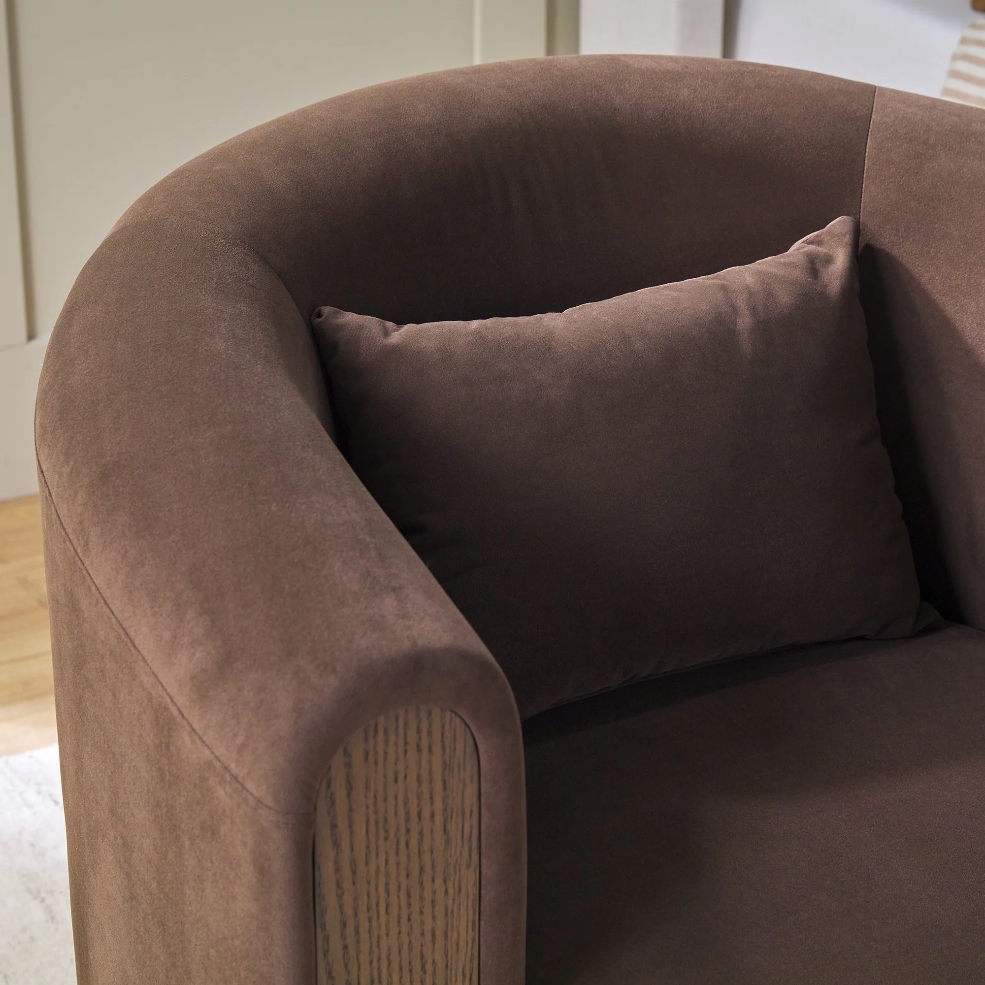 Chantelle Modern Upholstered Swivel Barrel Accent Chair - Image 7